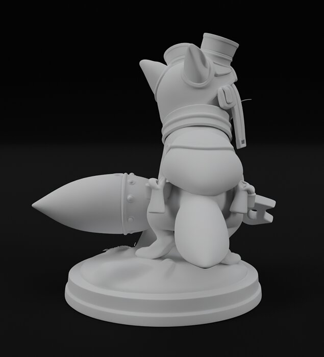 Palico Companion Monster Hunter Figurine 3D model for 3D print STL Model — view 6
