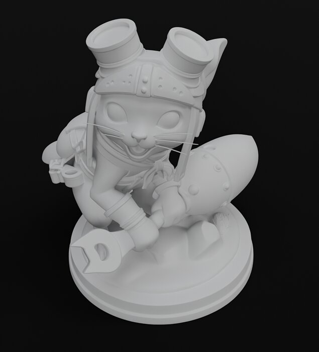 Palico Companion Monster Hunter Figurine 3D model for 3D print STL Model — view 8