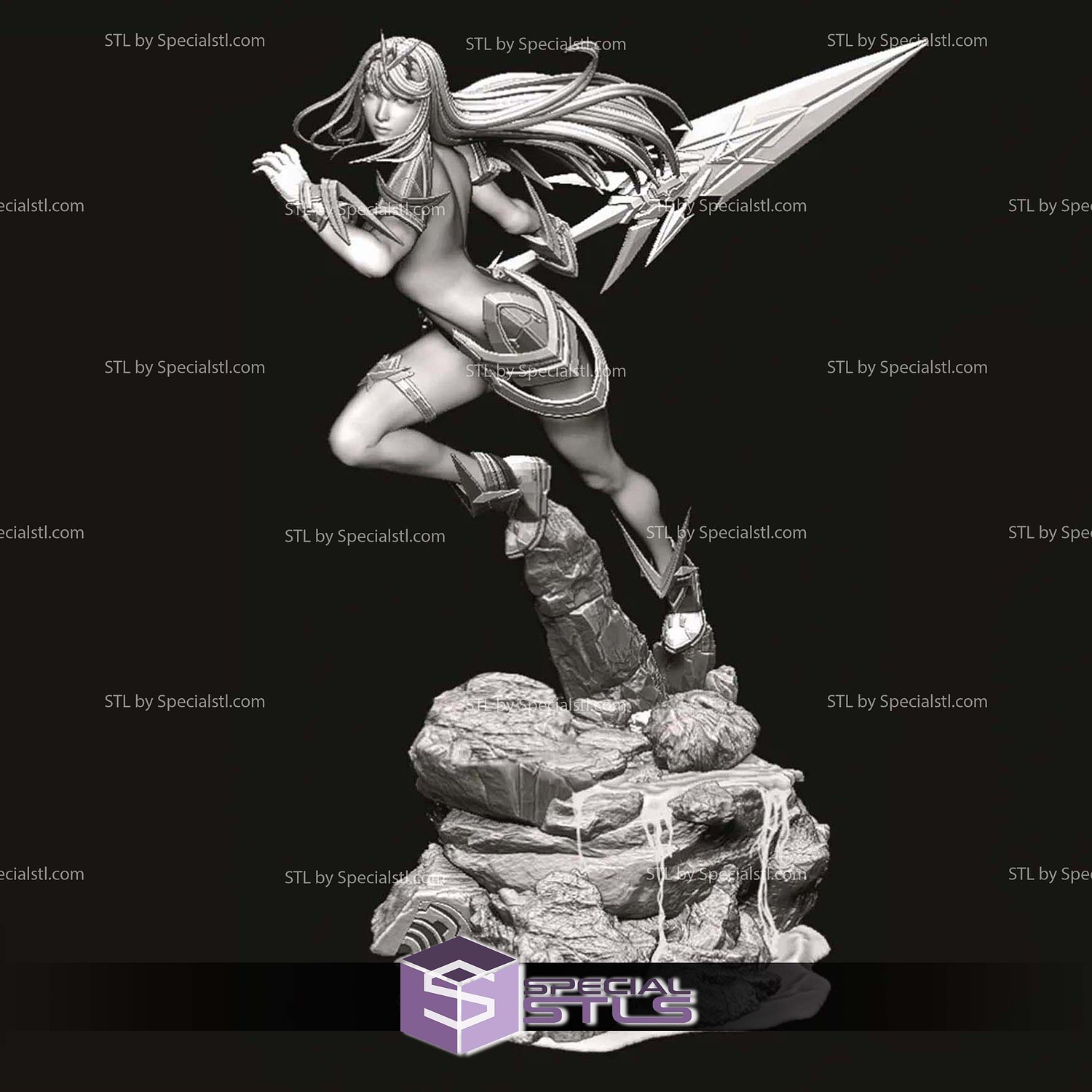 Mythra Xenoblade Action Pose V3 STL Files 3D Model — view 4