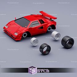 Model Kit Car STL Files Lamborghini Countach 3D Model