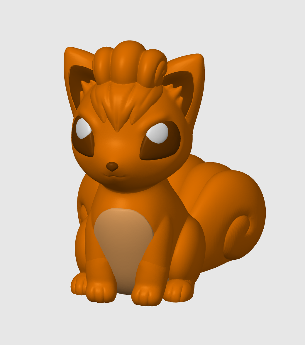 Vulpix (Nosupport, 3mf included) 3D STL Model — view 2