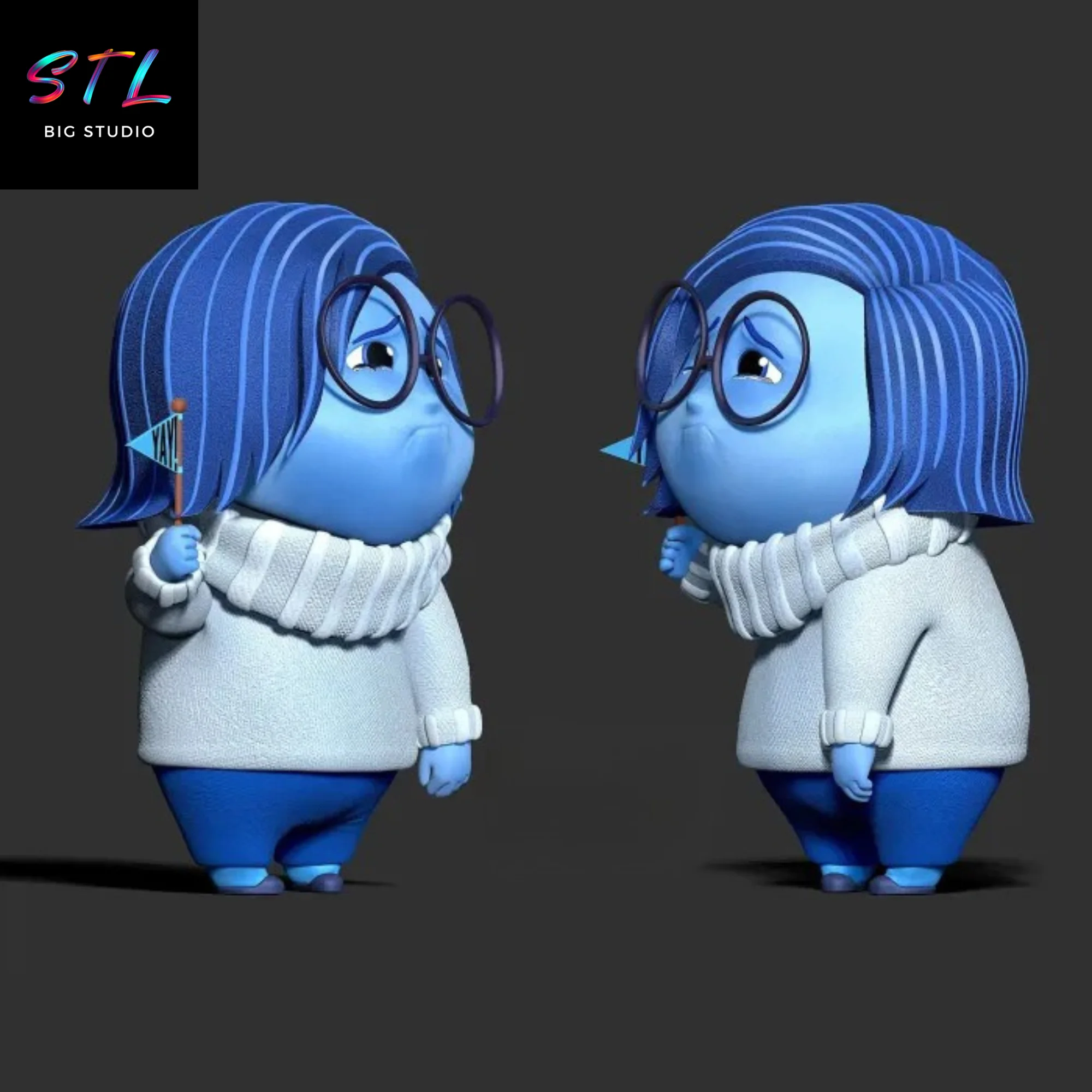 Sadness STL | Inside Out | 3D Printable Figure Model — view 2