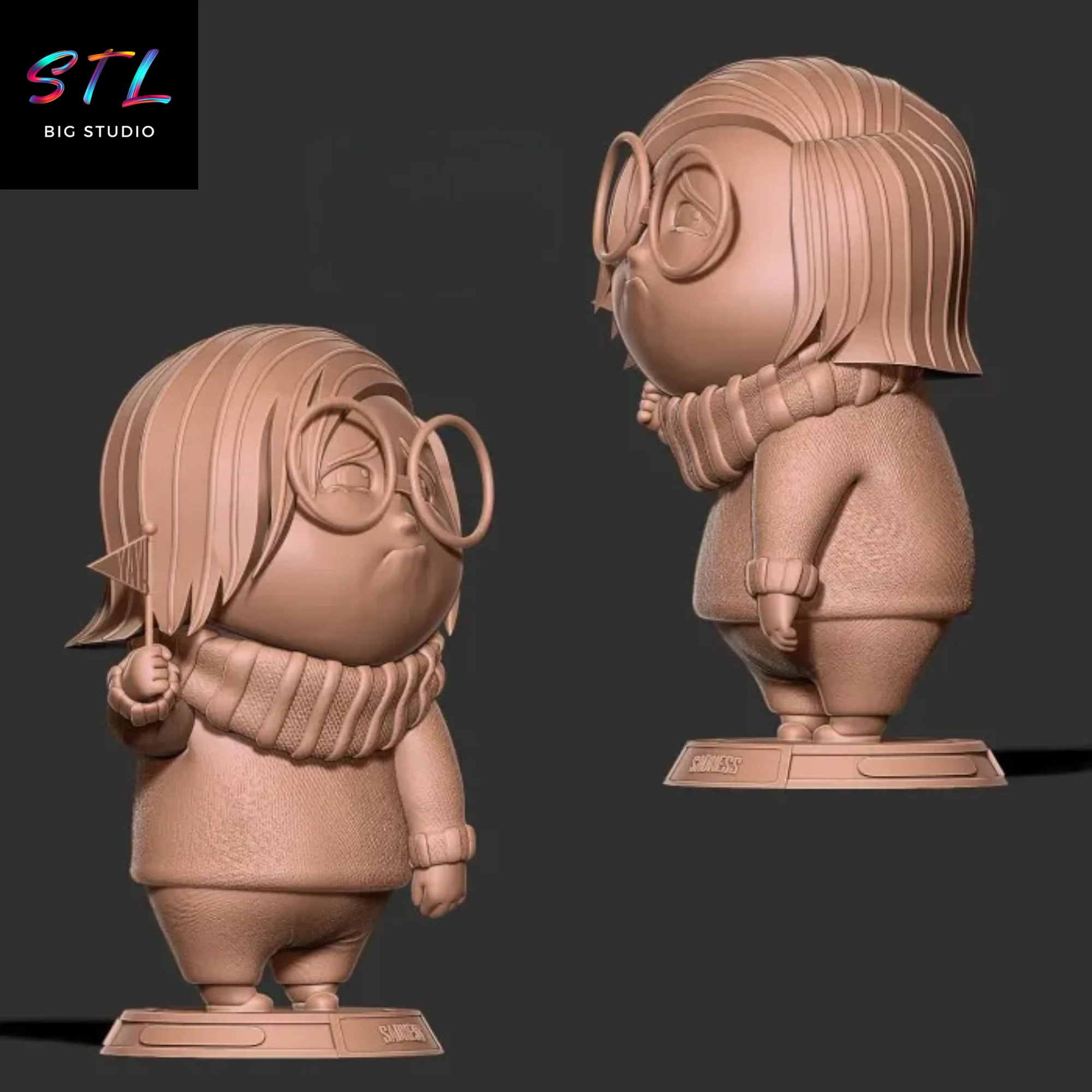Sadness STL | Inside Out | 3D Printable Figure Model — view 3