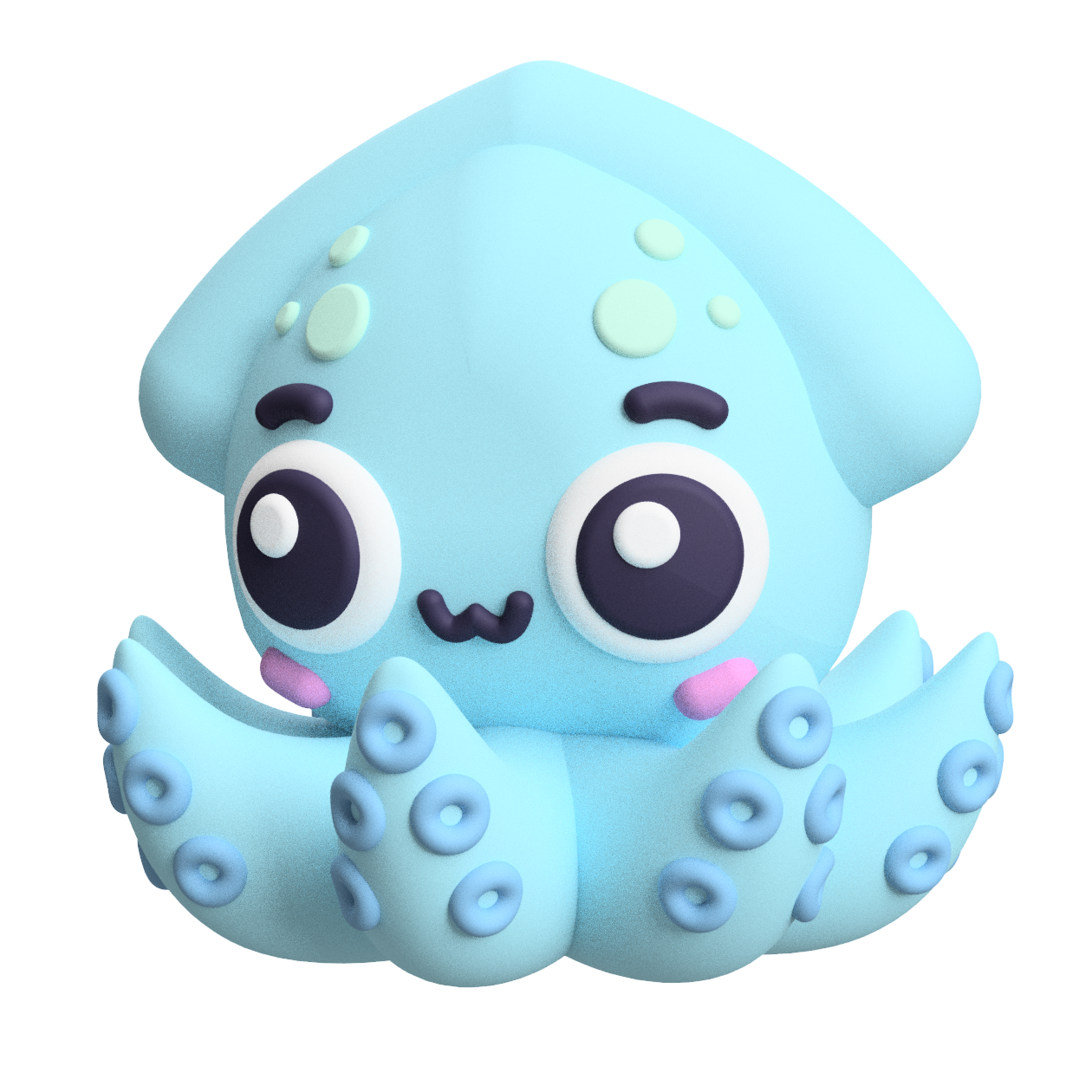 Cute Cryptid Baby Kraken 3D Printable Legendary Sea Monster Figure STL Model