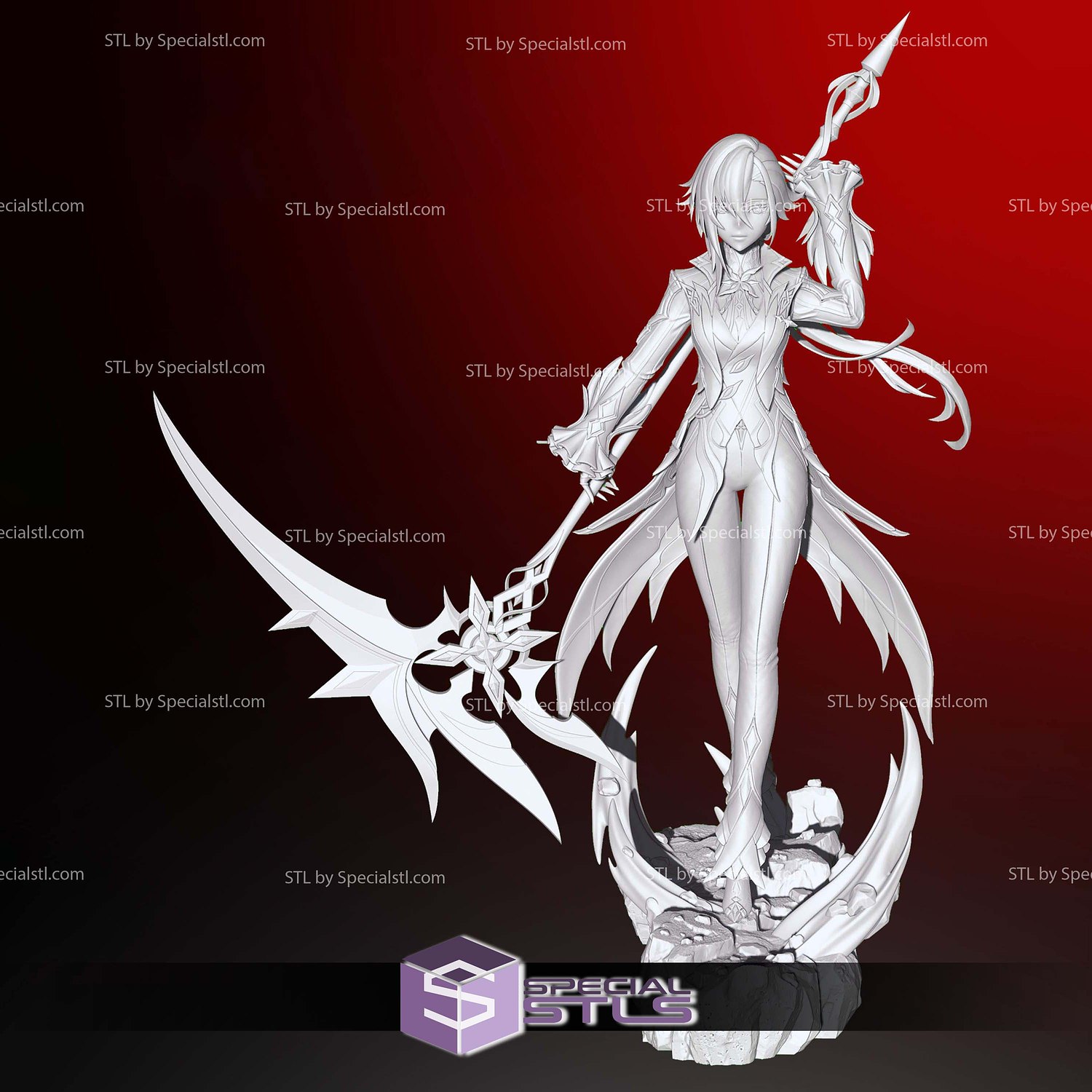 Arlecchino Genshin Impact V4 Sculptures 3D Printing STL Model — view 3