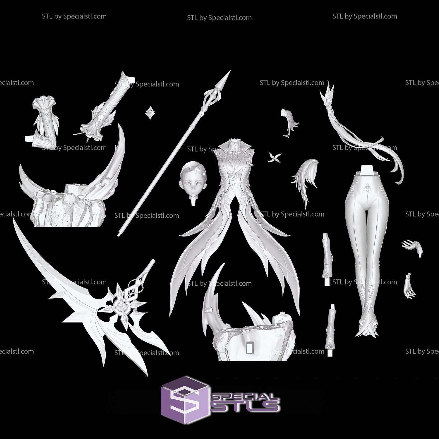 Arlecchino Genshin Impact V4 Sculptures 3D Printing STL Model — view 4