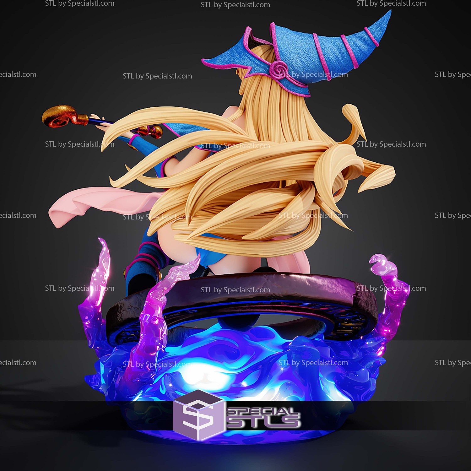 Dark Magician Girl 200mm STL Files 3D Model — view 3