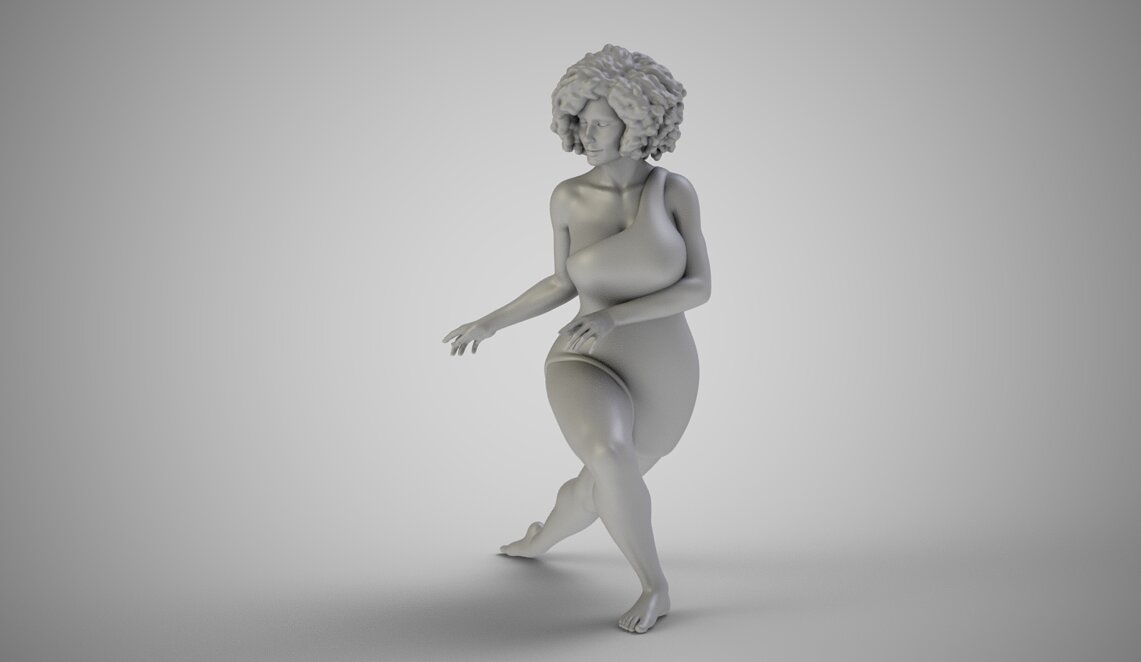 Dance Rehearsal 2 3D FBX Model — view 2