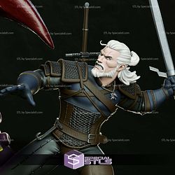 The Witcher Geralt vs Tentacle Digital STL Files 3D Model