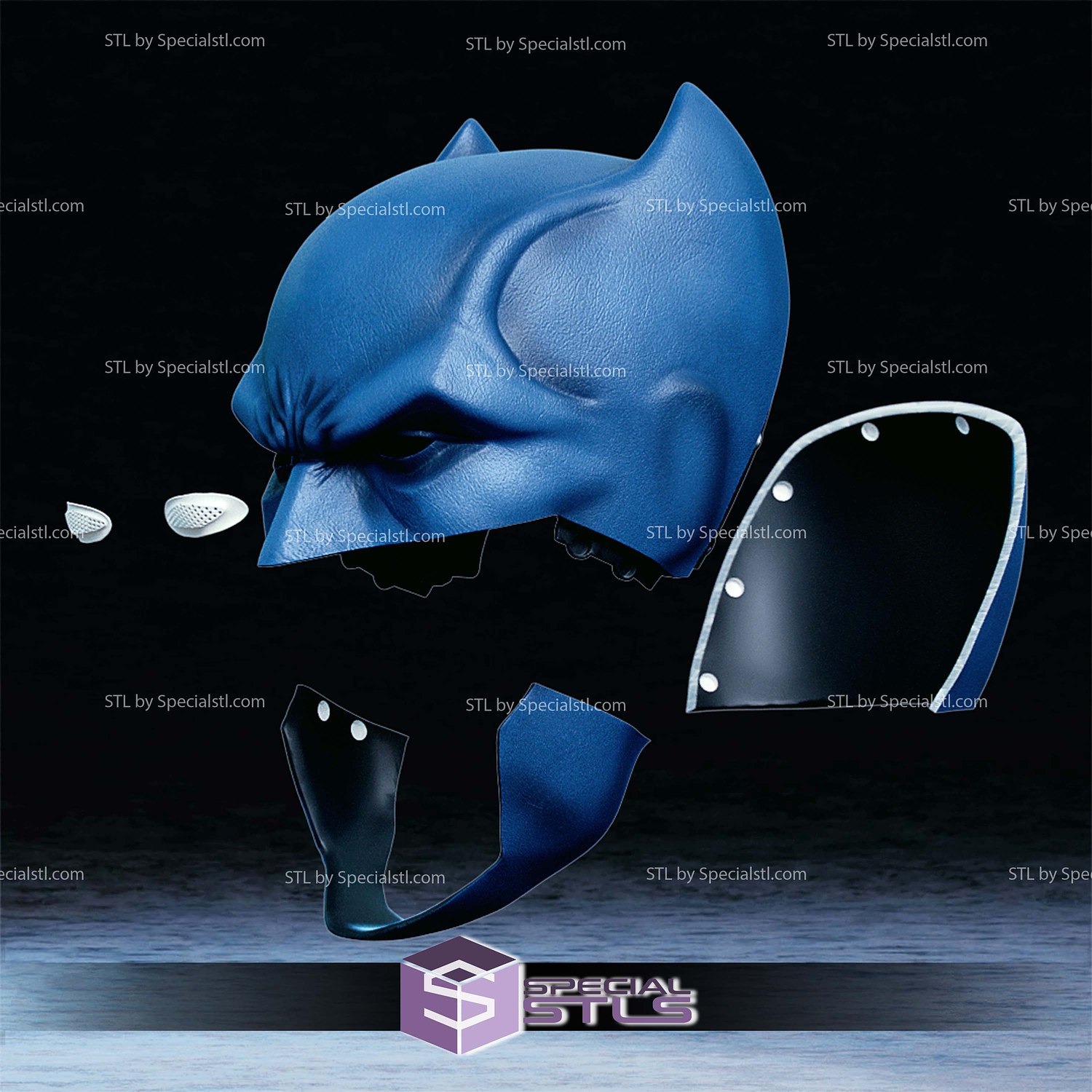 Cosplay STL Files Rebirth Batman mask 3D Model — view 2