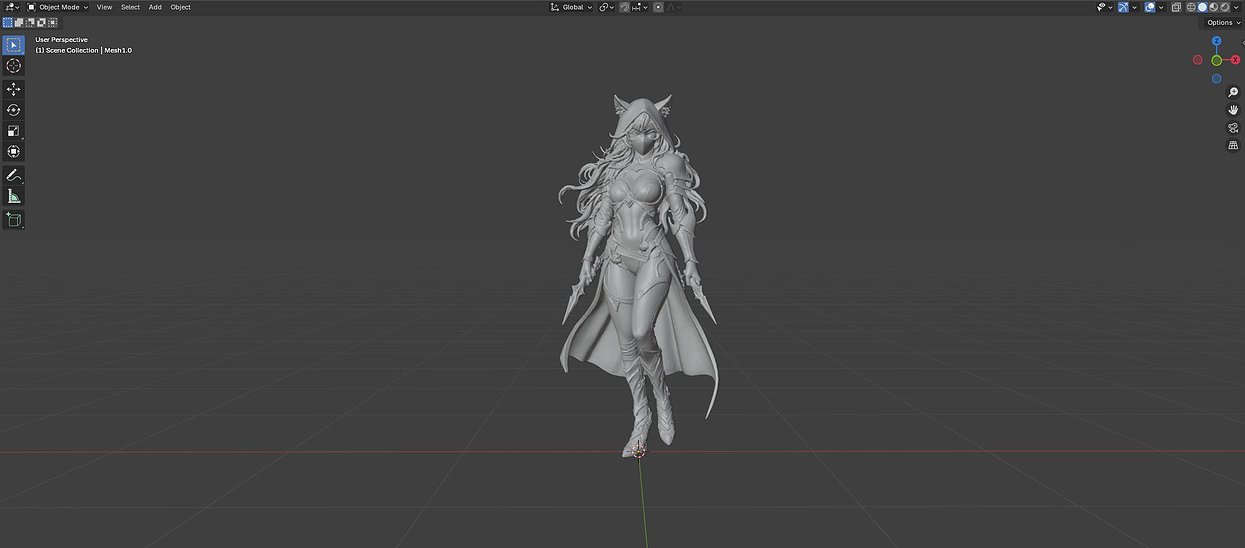Voidborn Cat Assassin 3D USDZ Model — view 2