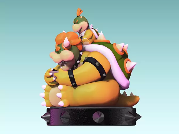 Bowser and Bowser Jr 3D STL Model