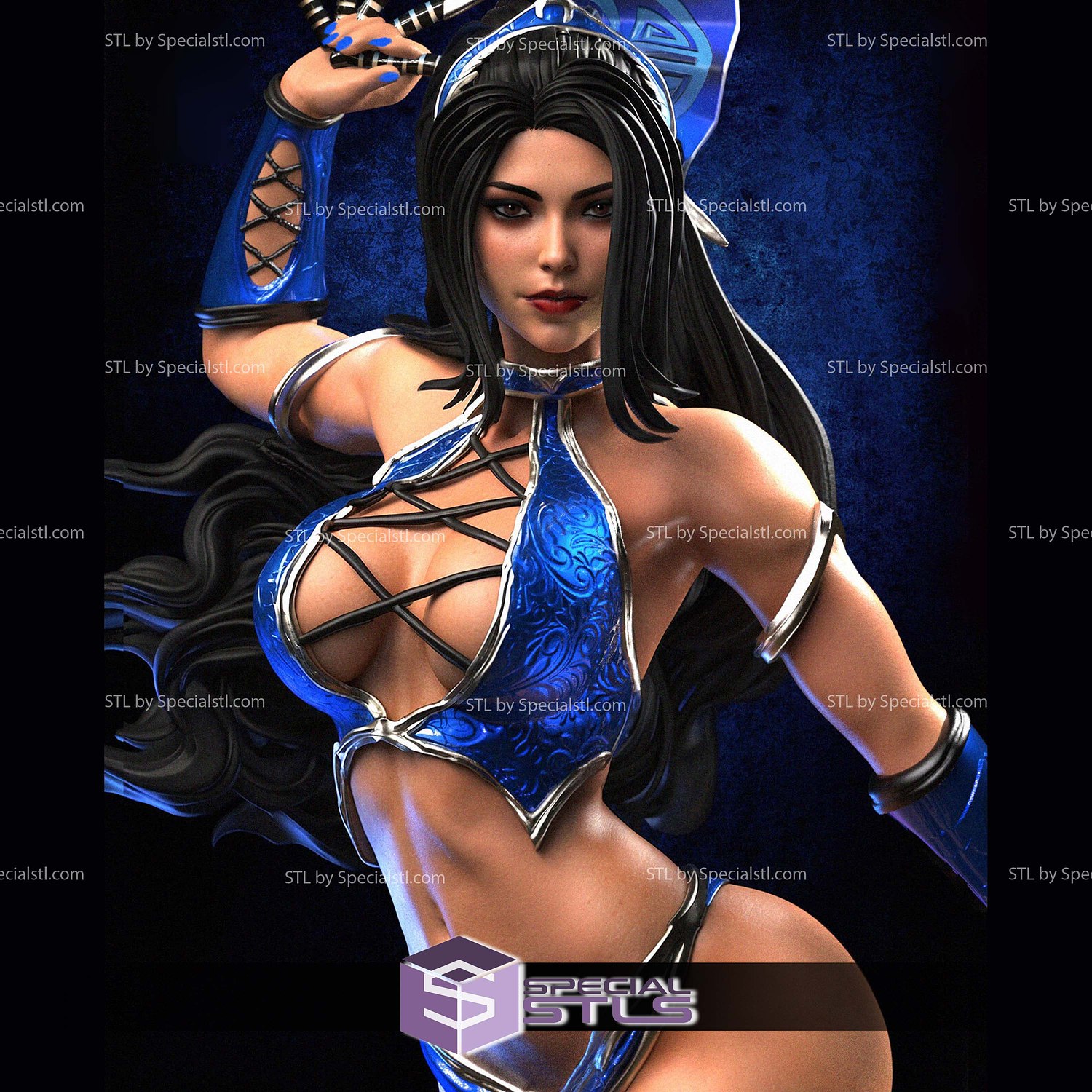 Kitana and Mask 3D Print Files STL Model — view 2