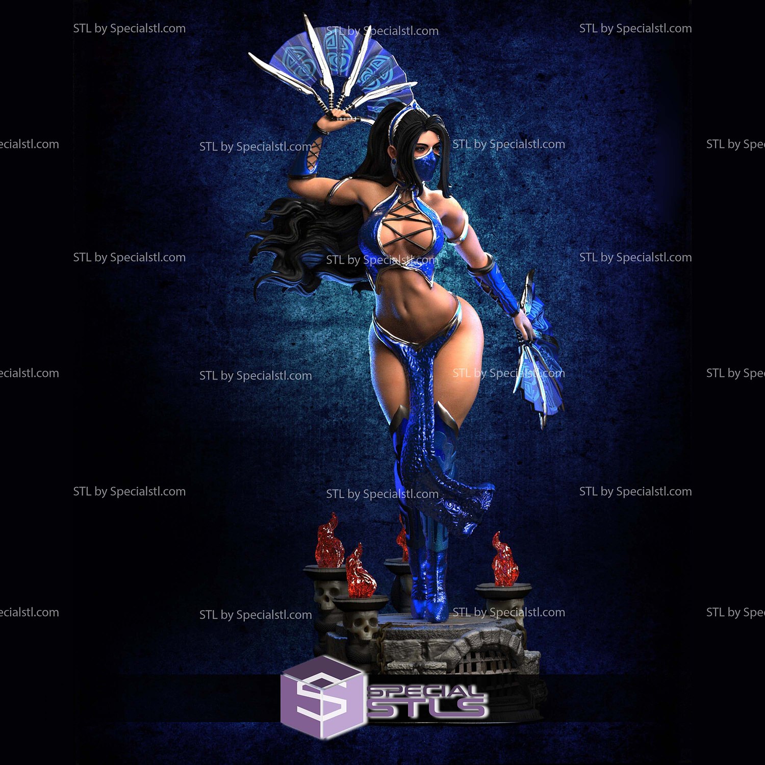 Kitana and Mask 3D Print Files STL Model — view 4