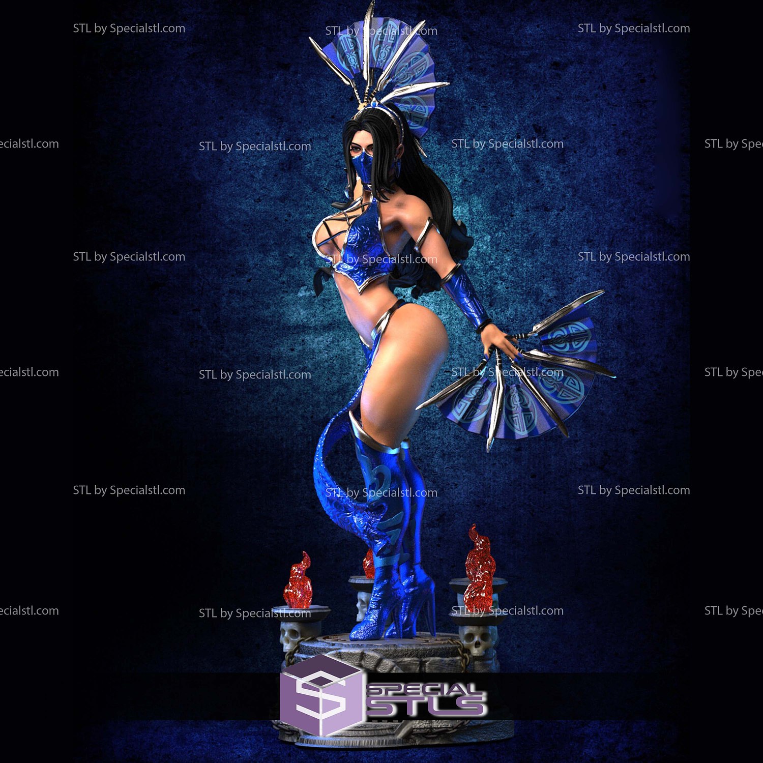 Kitana and Mask 3D Print Files STL Model — view 6