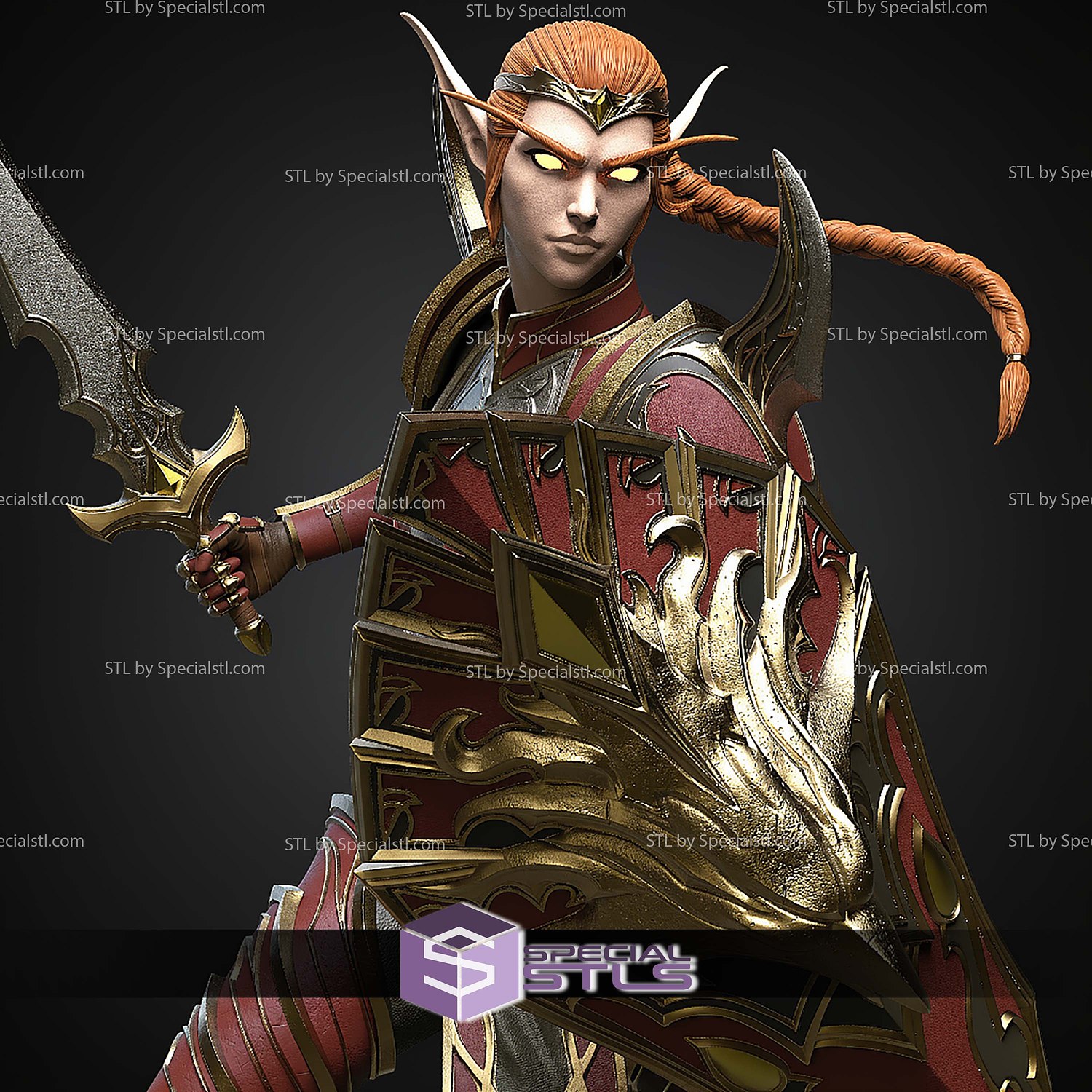 Lady Liadrin Warcraft STL Files 3D Model — view 4