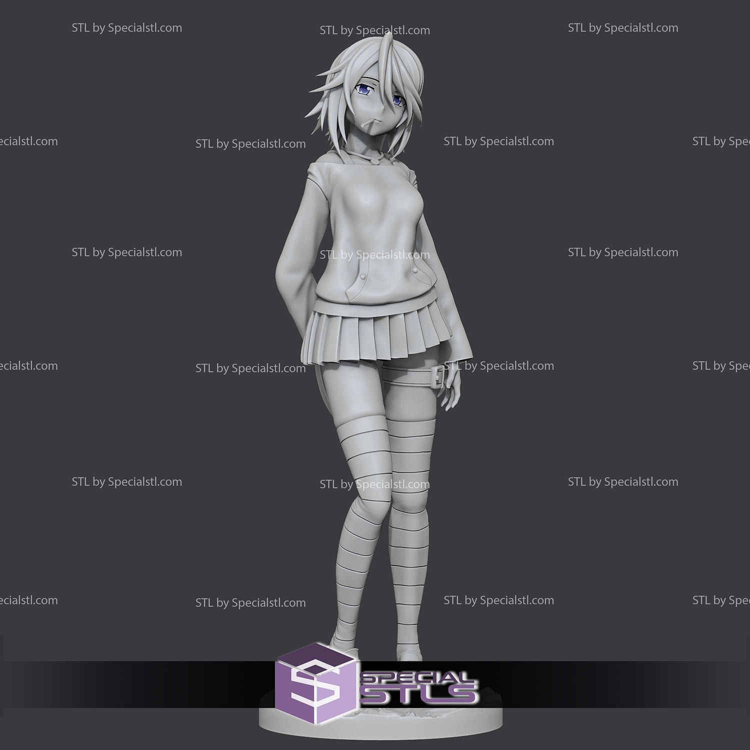 Mizore Shirayuki Rosario Vampire Standing 3D Printer Files STL Model — view 2