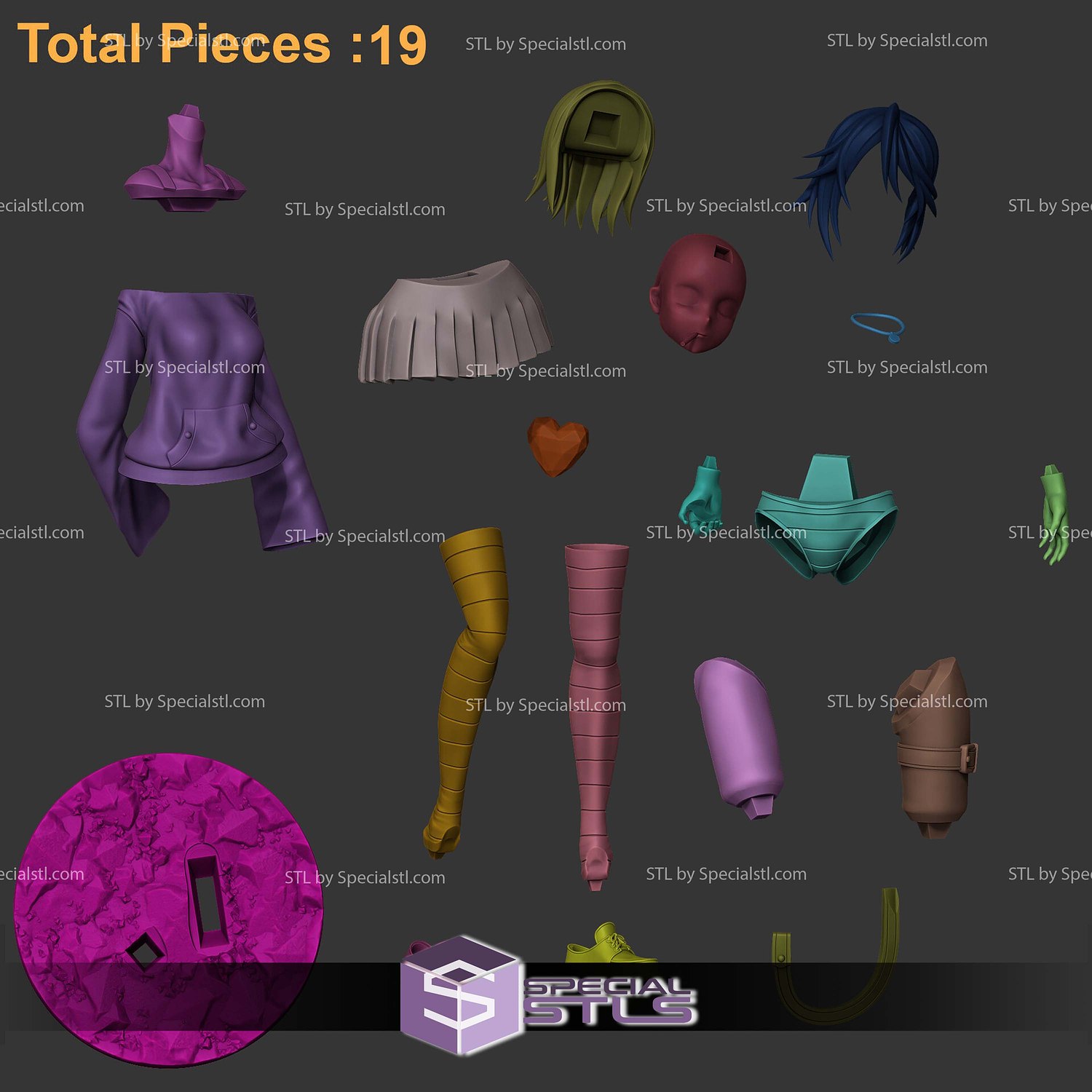 Mizore Shirayuki Rosario Vampire Standing 3D Printer Files STL Model — view 3