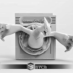 Pokemon Ruby Gameboy Silver Cartridge Lugia STL 3D Model — view 1