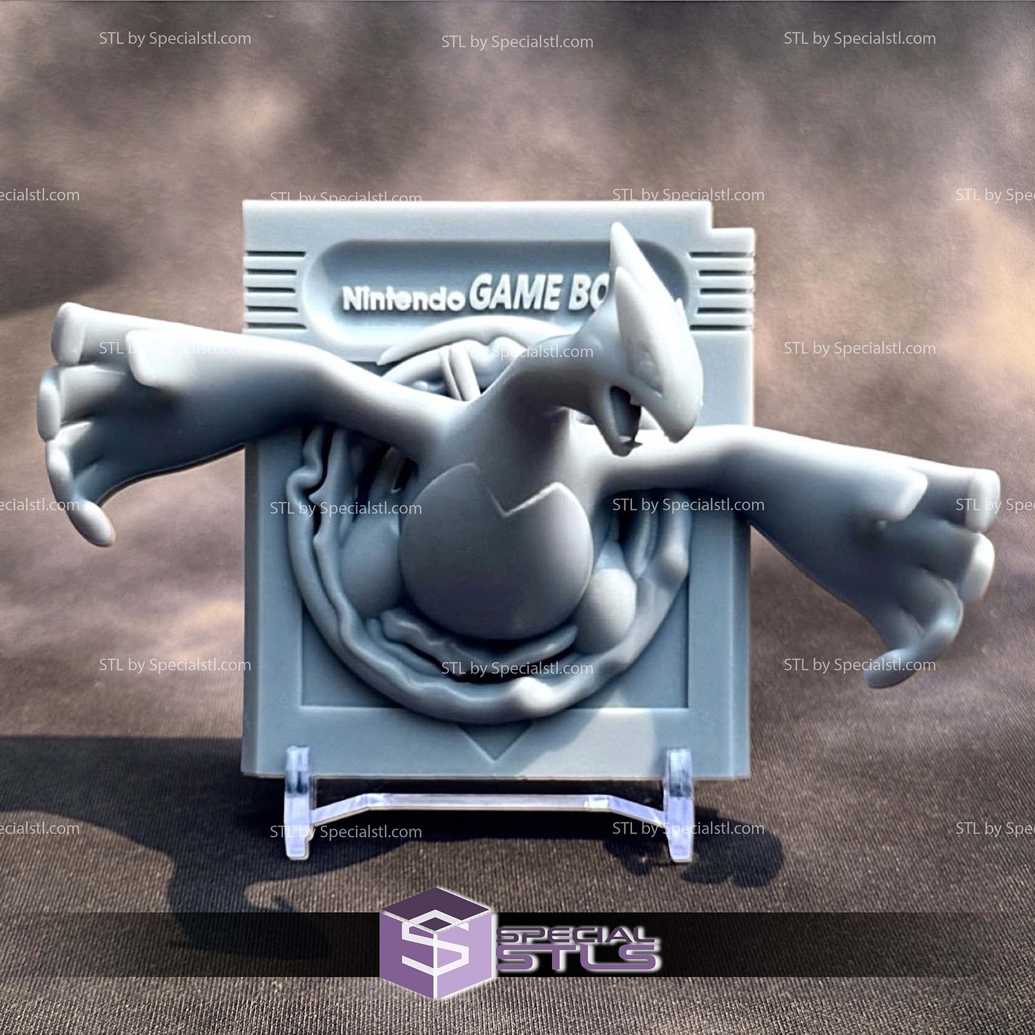 Pokemon Ruby Gameboy Silver Cartridge Lugia STL 3D Model — view 2