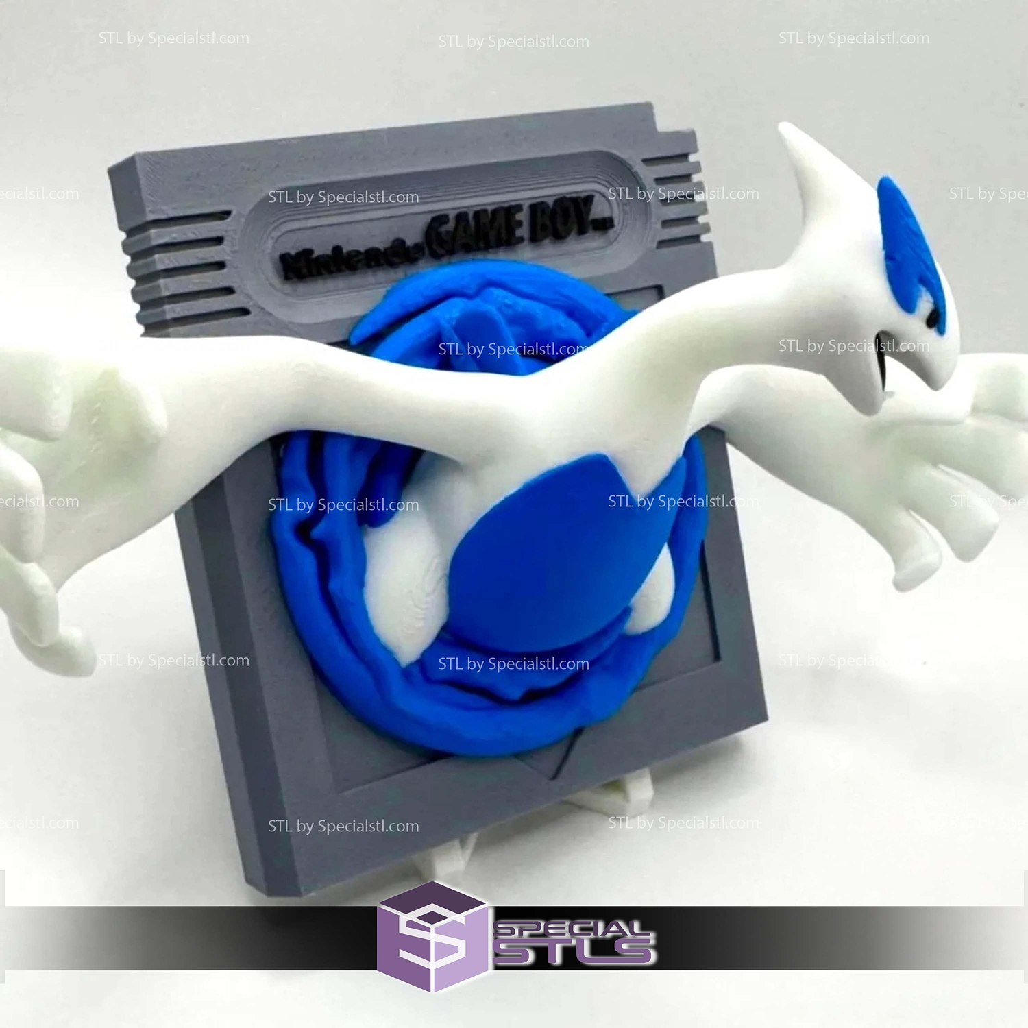 Pokemon Ruby Gameboy Silver Cartridge Lugia STL 3D Model — view 3