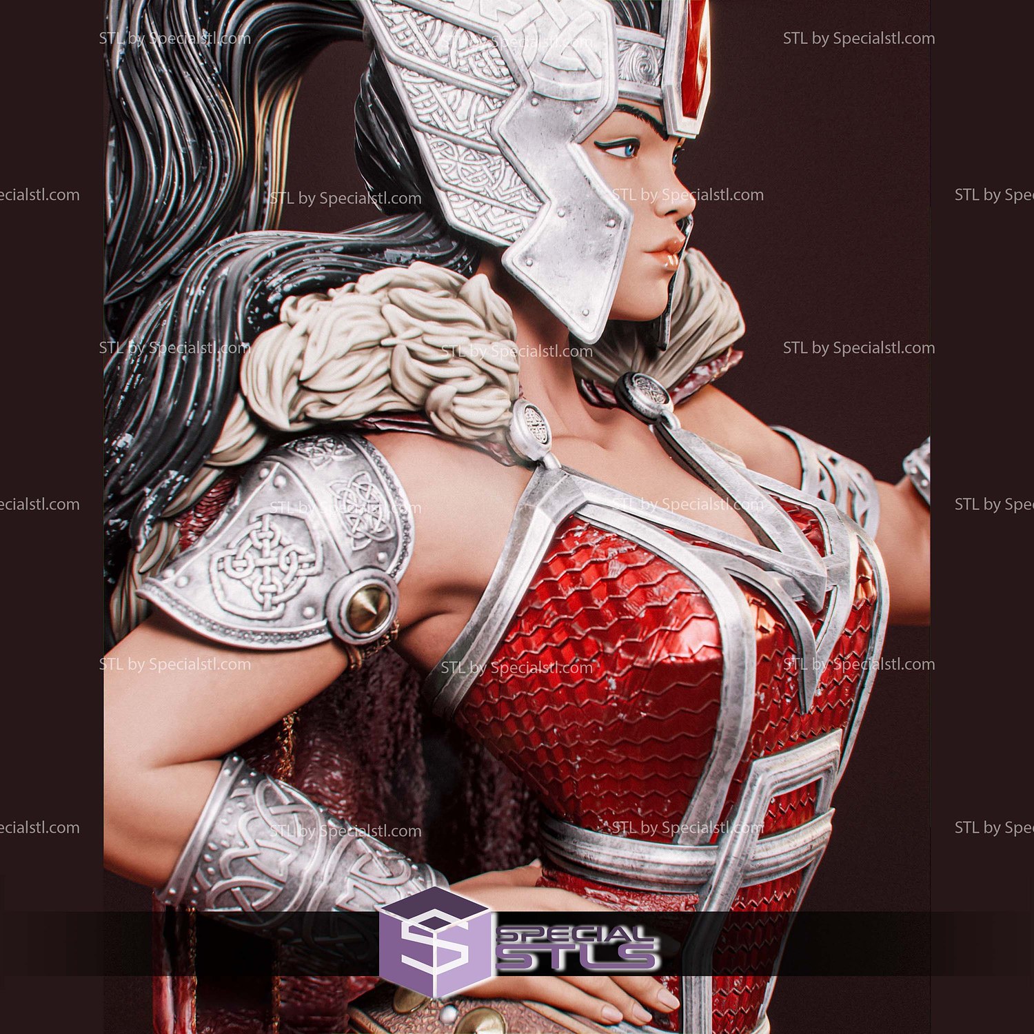 Lady Sif and Sword 3D Printer Files STL Model — view 4