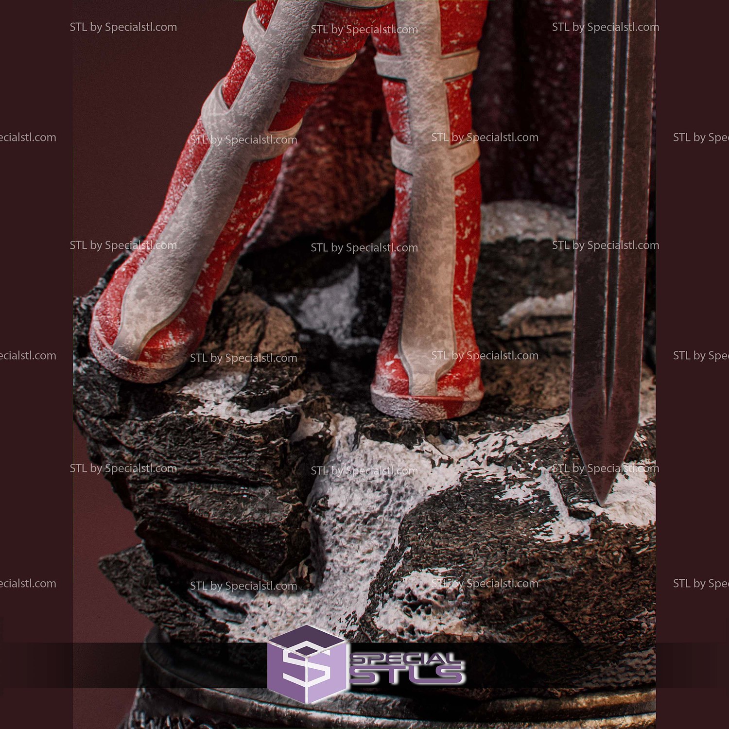 Lady Sif and Sword 3D Printer Files STL Model — view 5
