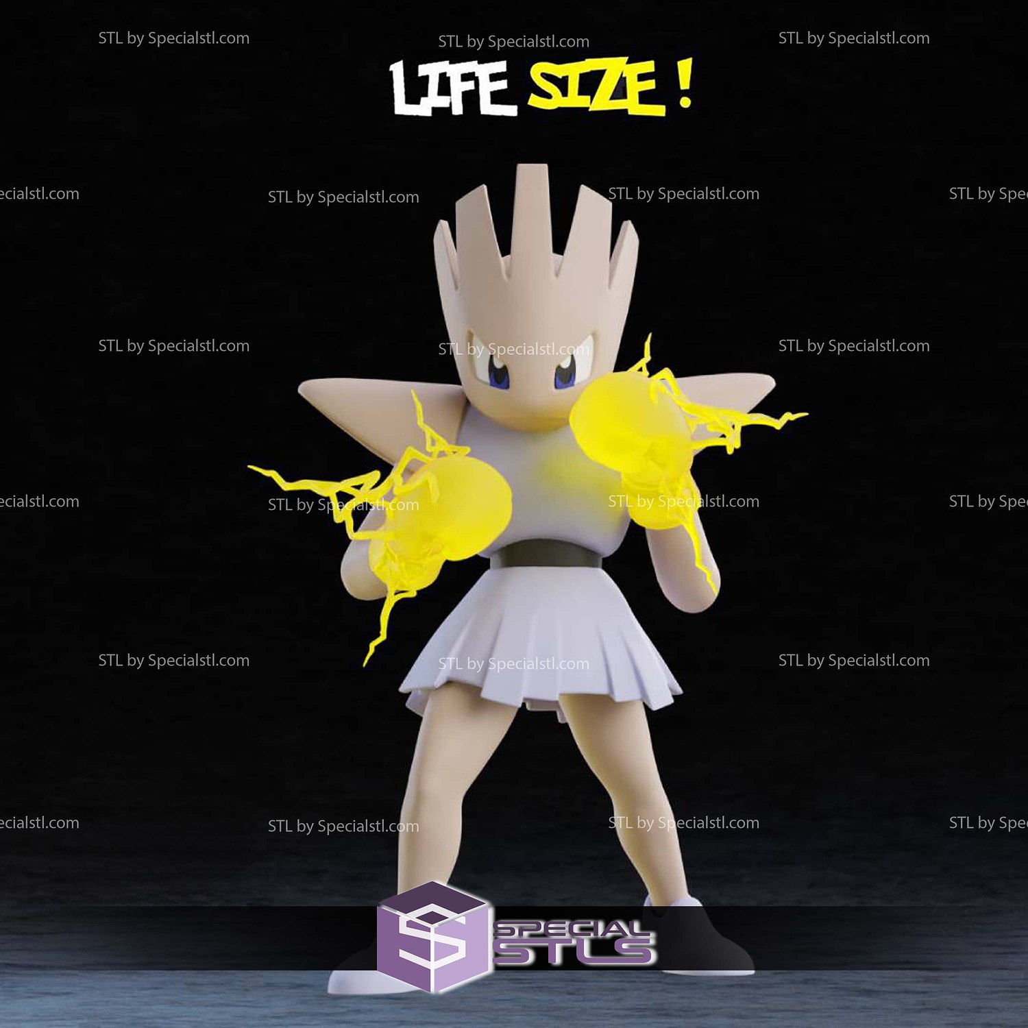 Life Size Hitmonchan Pokemon STL Files 3D Model — view 4