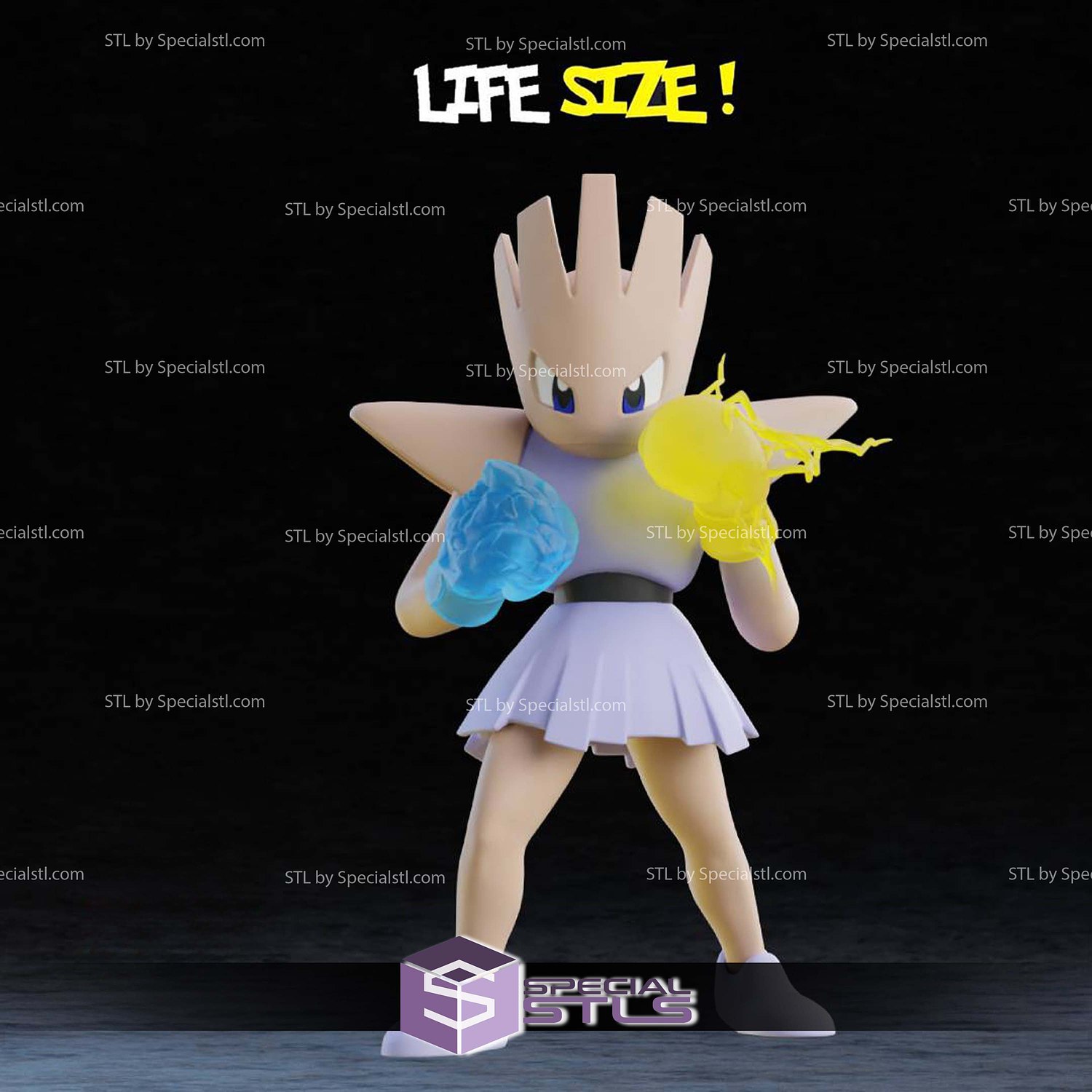 Life Size Hitmonchan Pokemon STL Files 3D Model — view 6