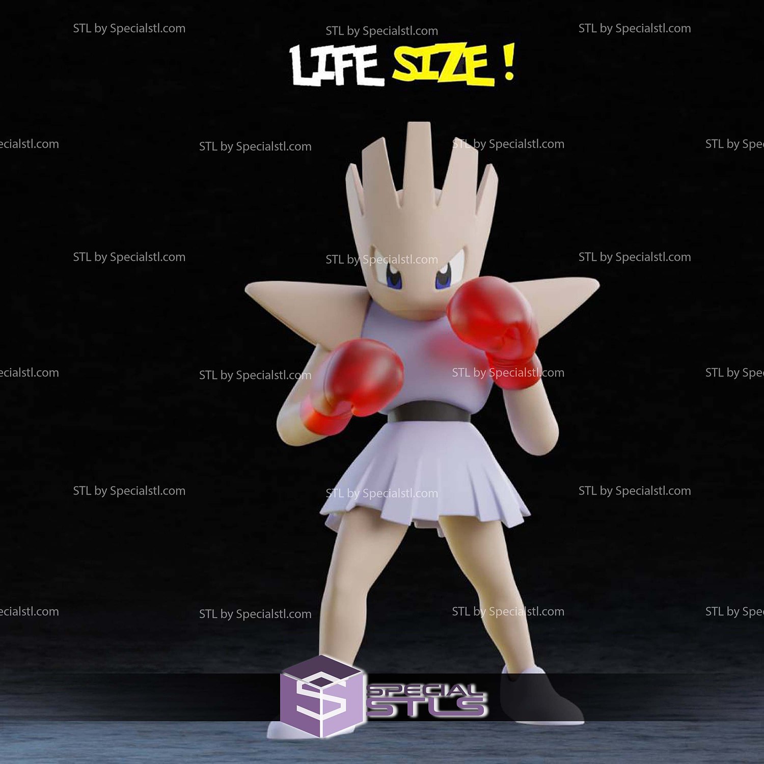 Life Size Hitmonchan Pokemon STL Files 3D Model — view 7