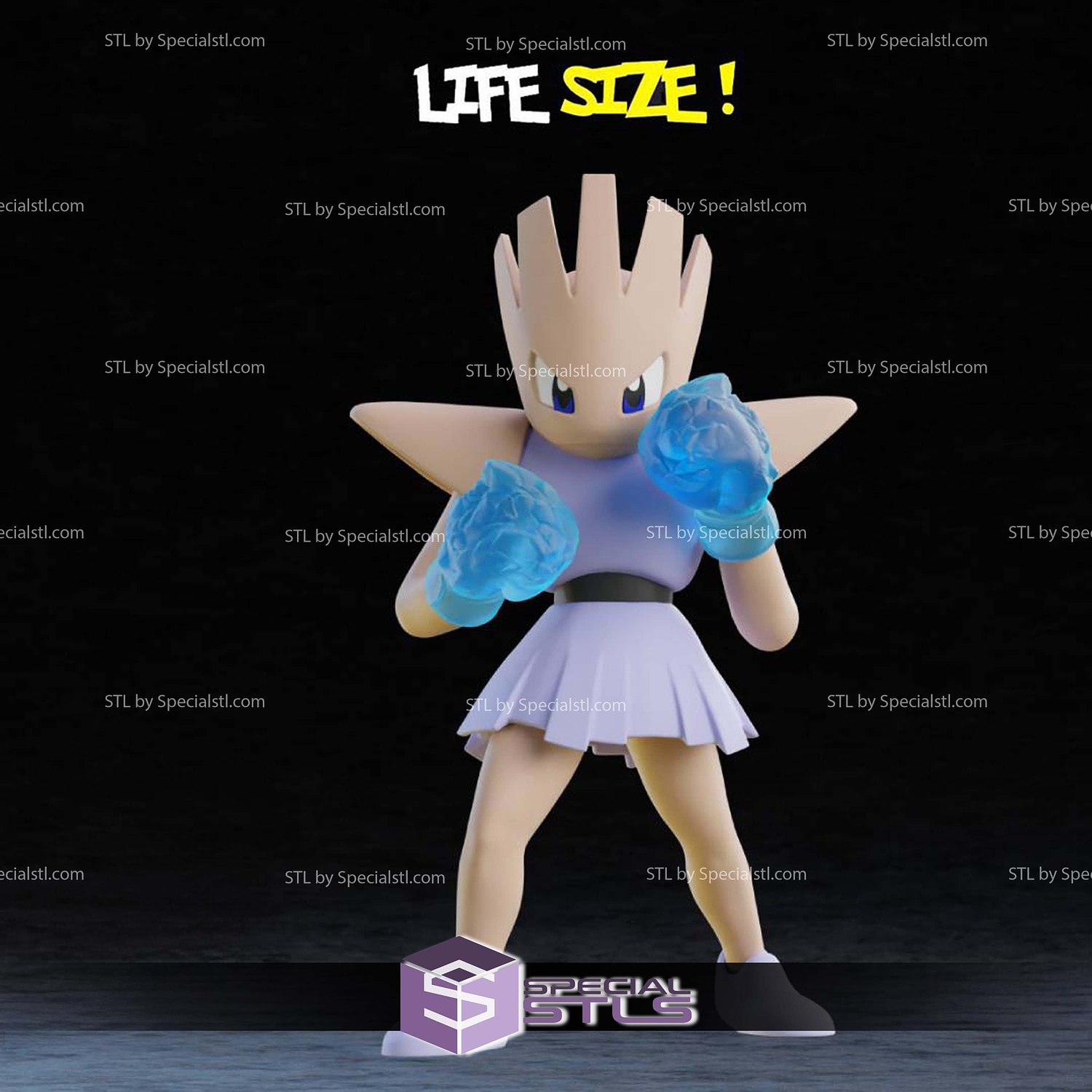 Life Size Hitmonchan Pokemon STL Files 3D Model — view 8