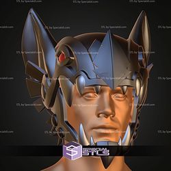 Cosplay STL Files Batman Azteca Helmet 3D Model