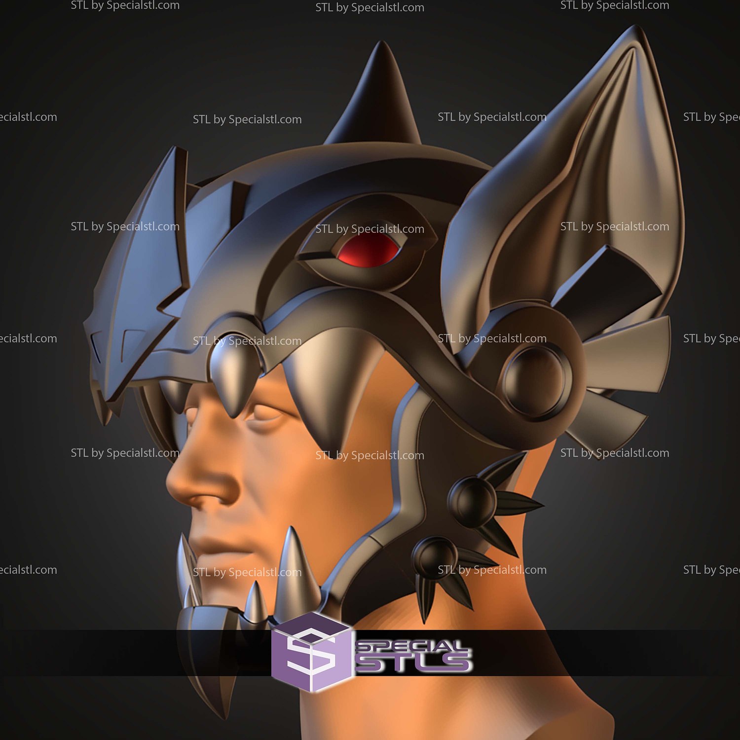 Cosplay STL Files Batman Azteca Helmet 3D Model — view 2