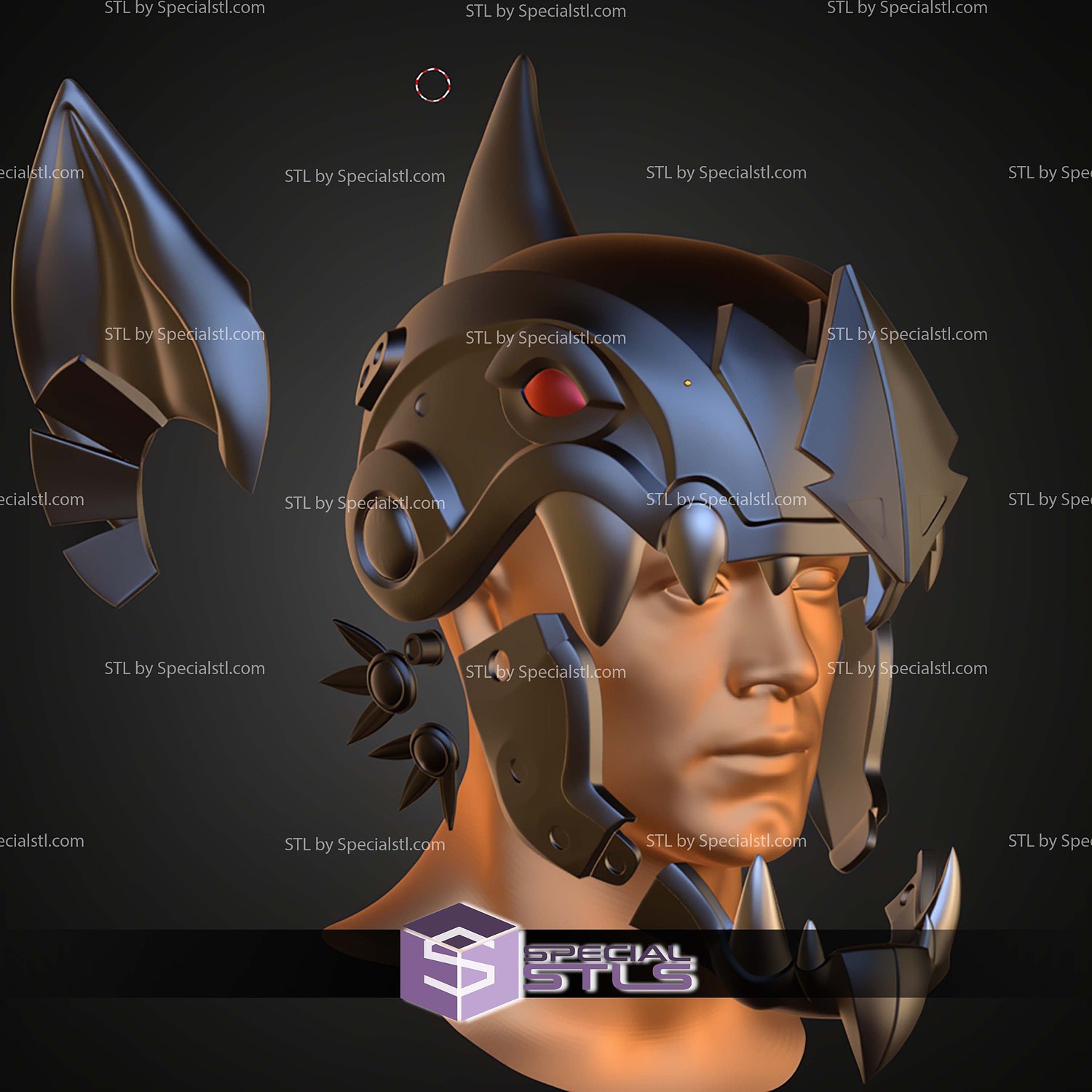 Cosplay STL Files Batman Azteca Helmet 3D Model — view 3