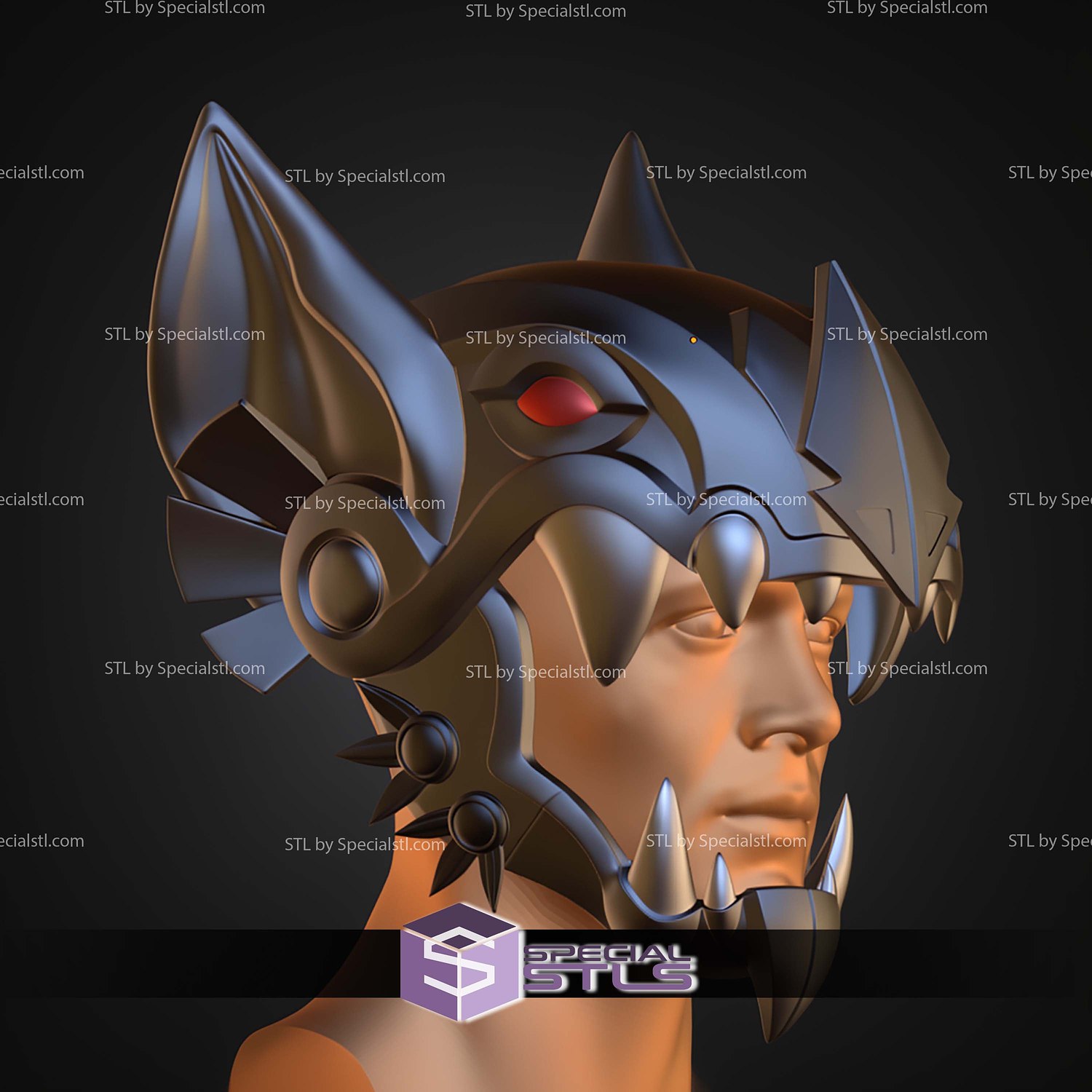 Cosplay STL Files Batman Azteca Helmet 3D Model — view 5