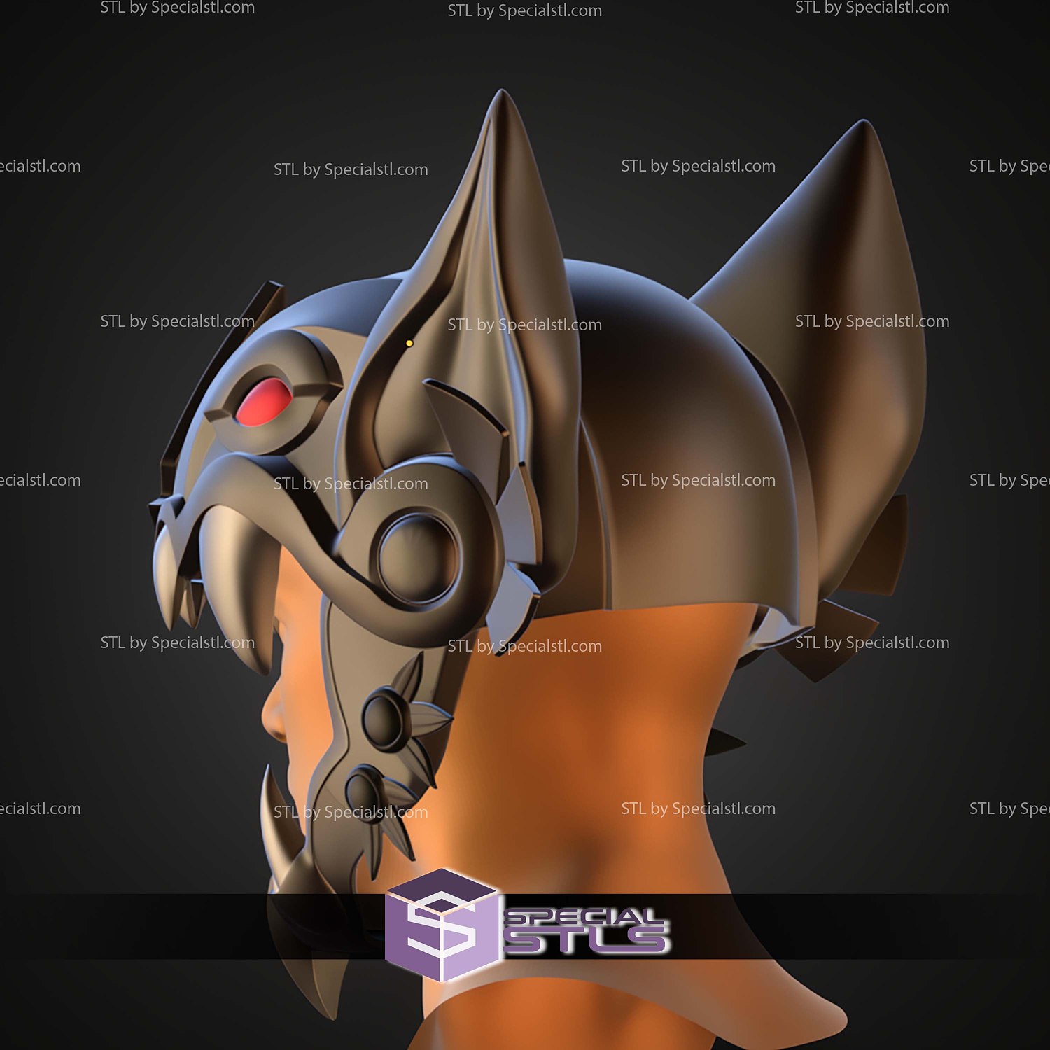 Cosplay STL Files Batman Azteca Helmet 3D Model — view 6