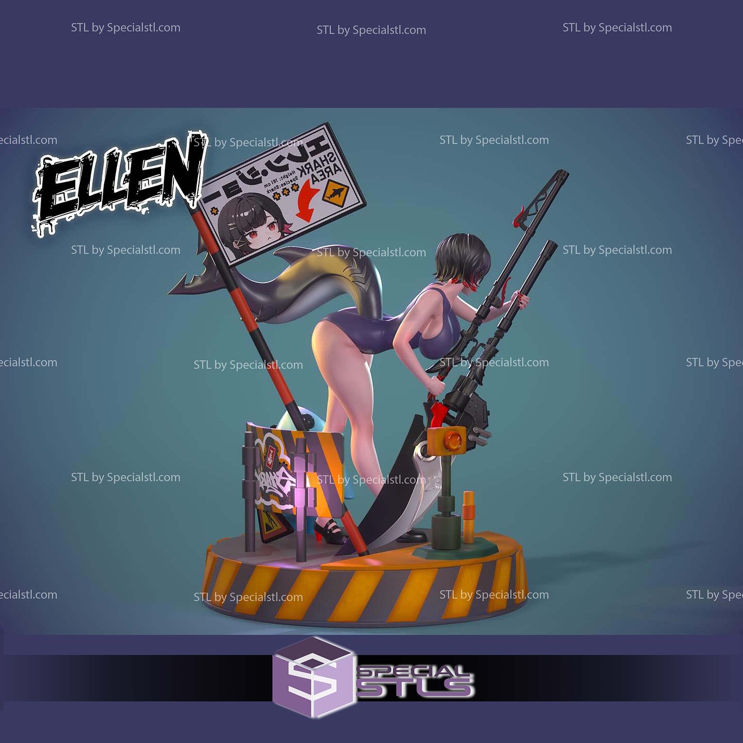 Ellen Joe Zenless Zone Zero Beach Outfit STL Files 3D Model — view 3