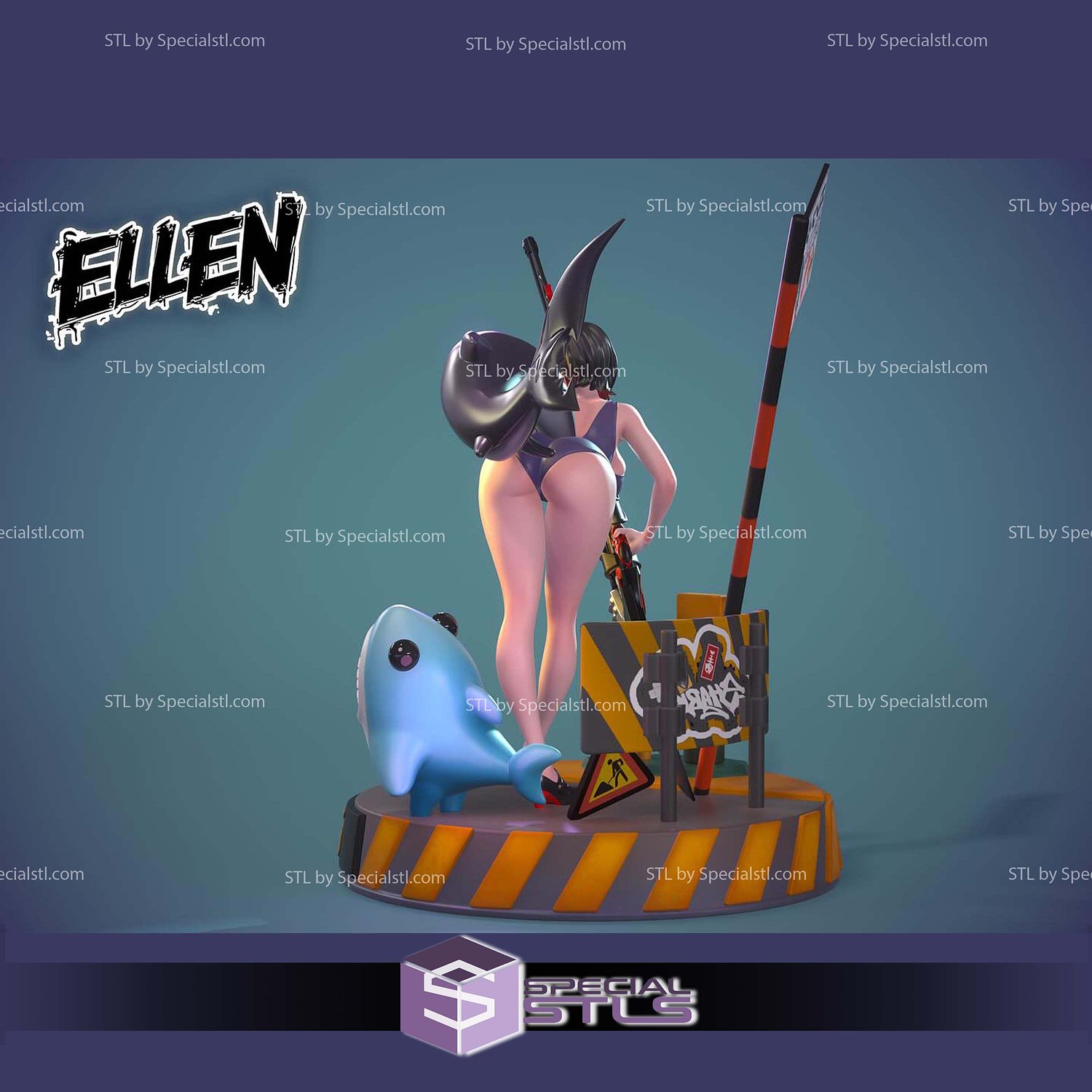 Ellen Joe Zenless Zone Zero Beach Outfit STL Files 3D Model — view 4