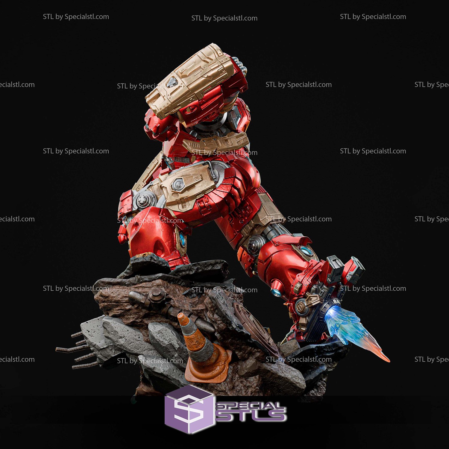 Hulkbuster 495mm Titan of Iron and Fury STL Files 3D Model — view 6