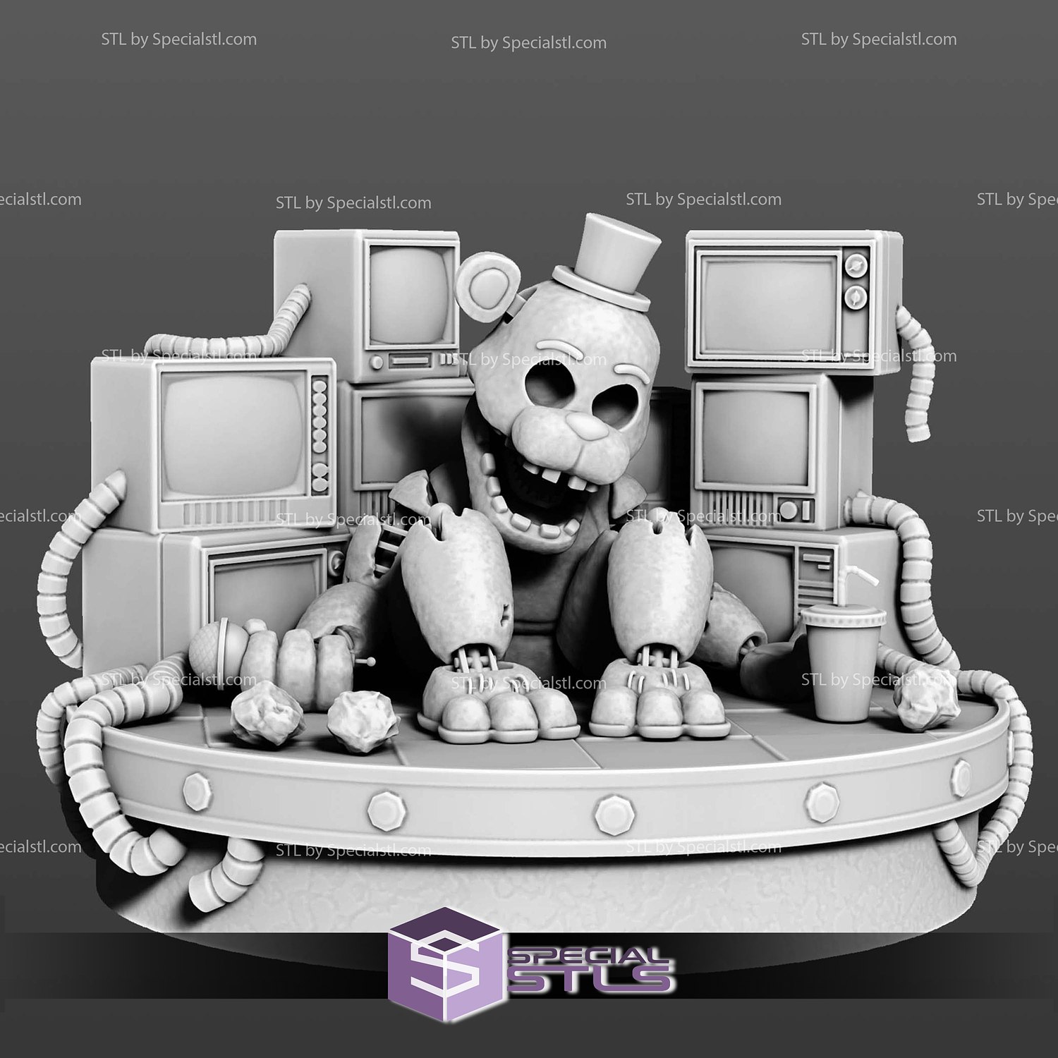 Five Nights at Freddy Freddy Fazbear V2 3D Printer Files STL Model — view 3