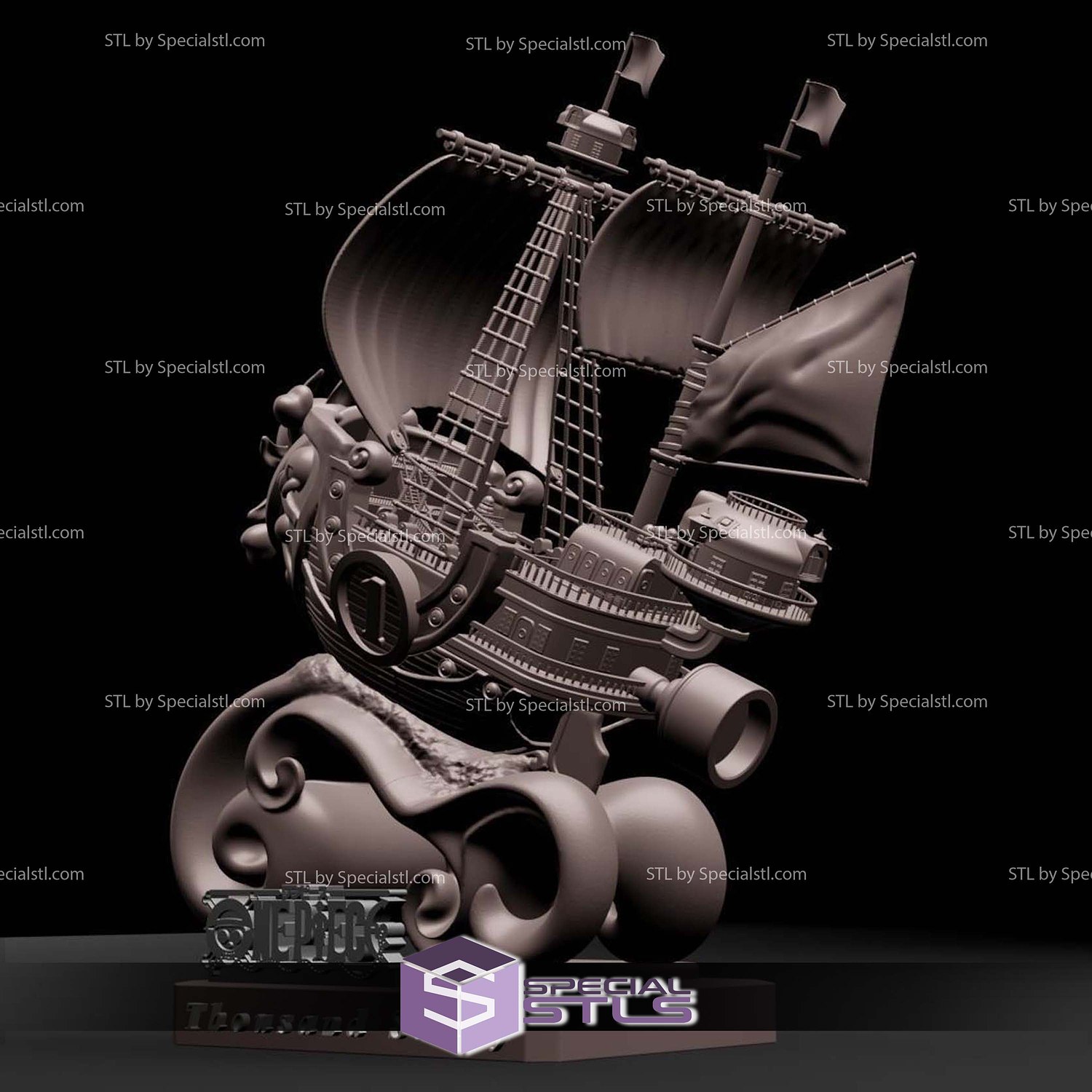 One Piece Thousand Sunny Digital STL Files 3D Model — view 3