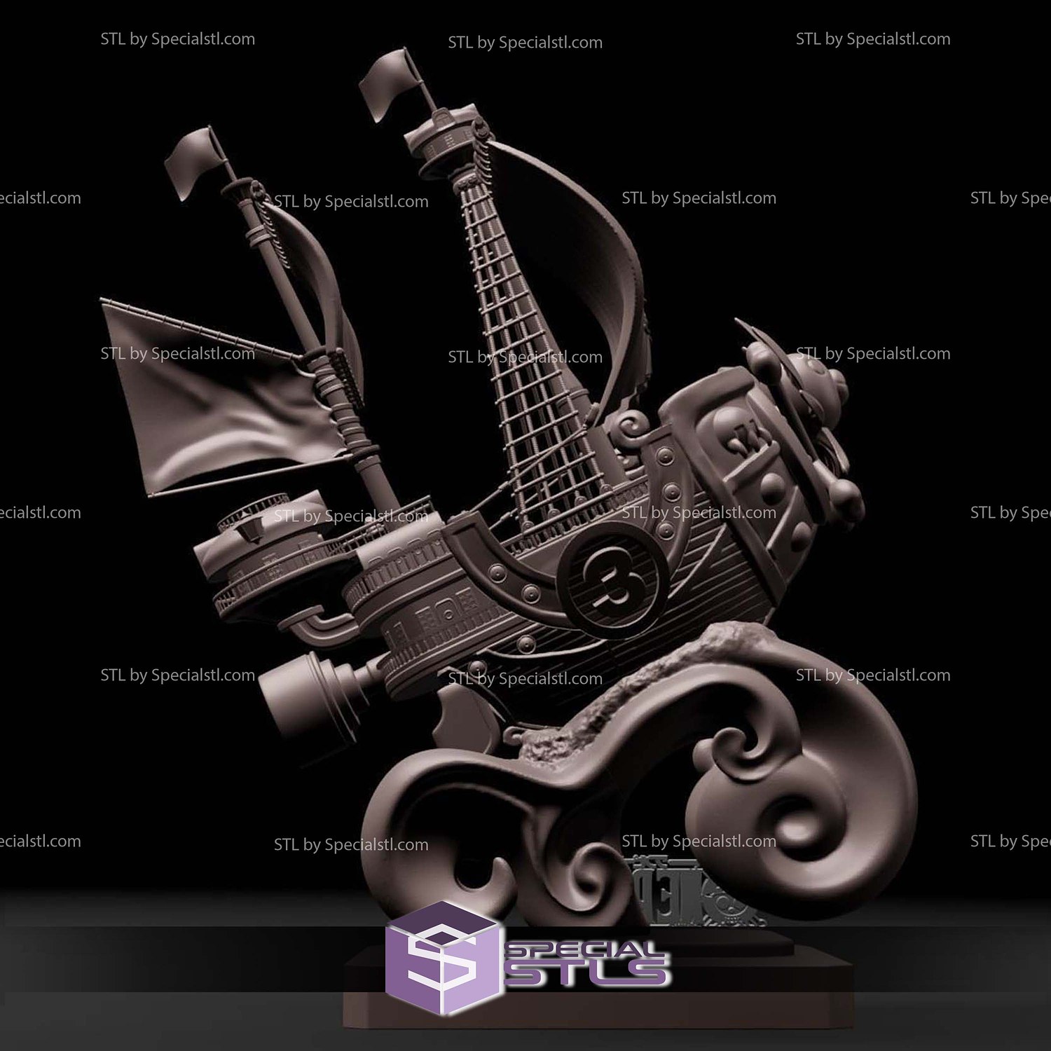 One Piece Thousand Sunny Digital STL Files 3D Model — view 4