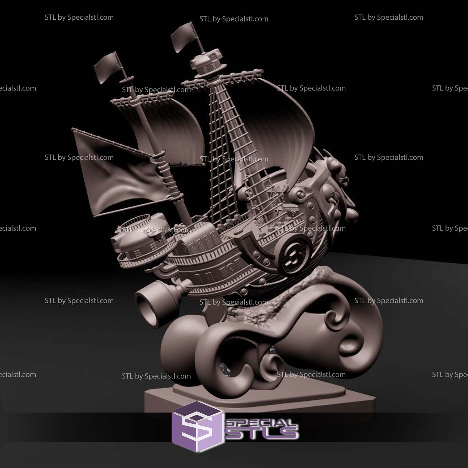 One Piece Thousand Sunny Digital STL Files 3D Model — view 6