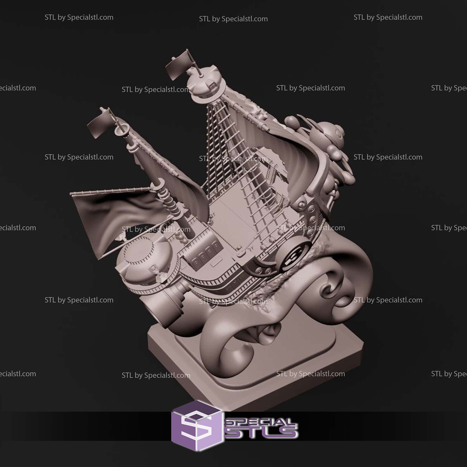 One Piece Thousand Sunny Digital STL Files 3D Model — view 7