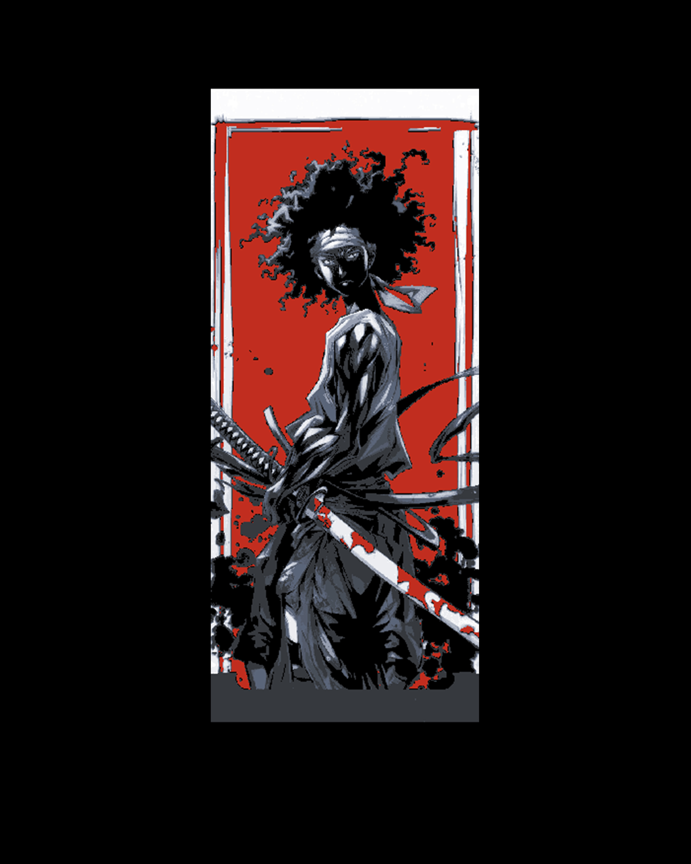 The legend of the afro samurai is celebrated with a Set of bookmarks 3D STL Model