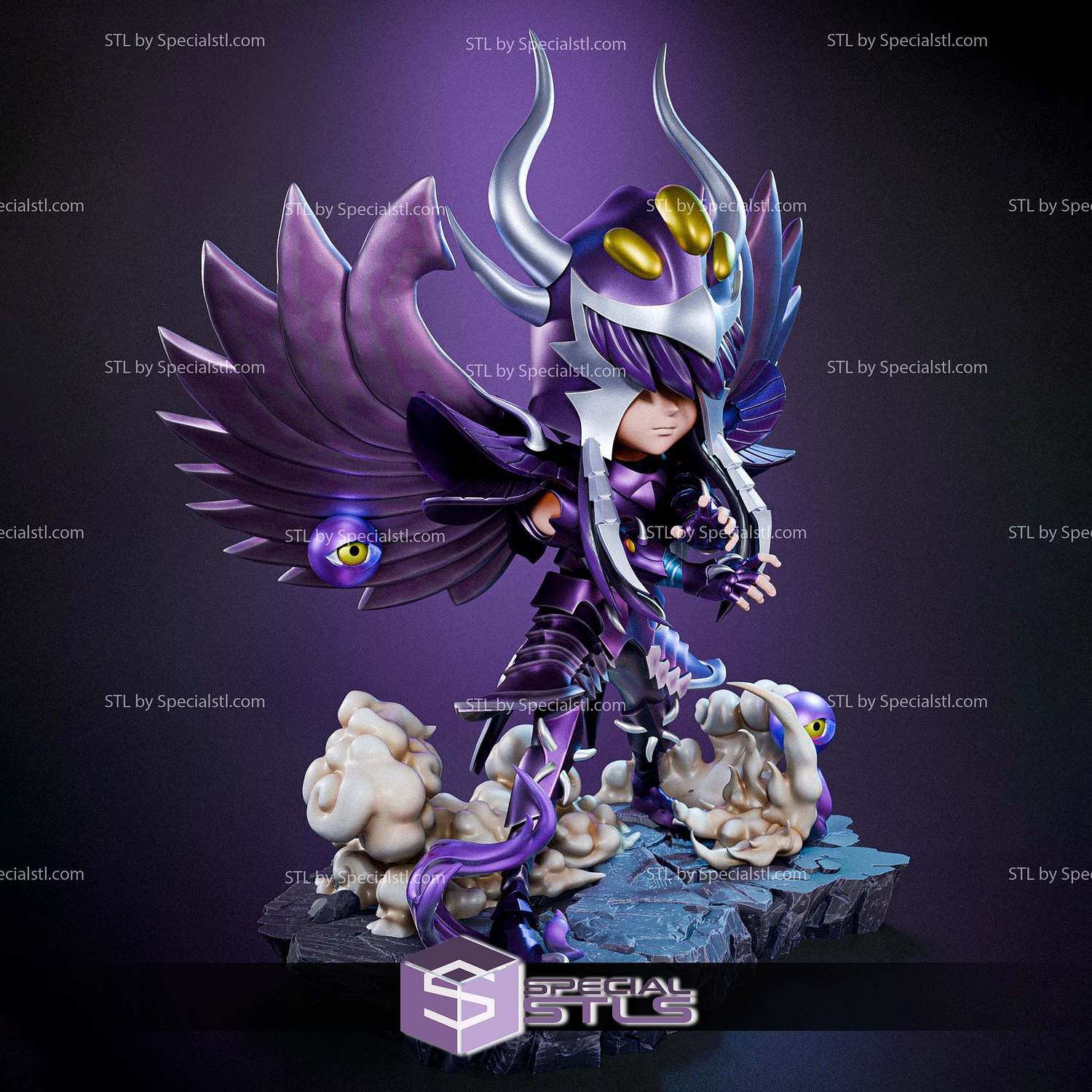 Aiacos de Garuda Saint Seiya Chibi 3D Printer Files STL Model — view 2