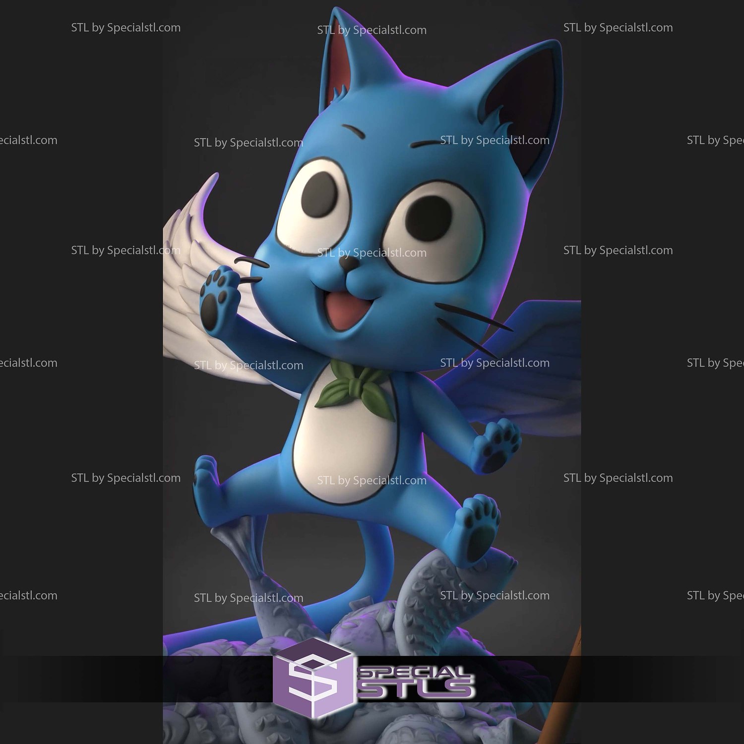 Happy Chibi Fairy Tail STL Files 3D Model — view 2