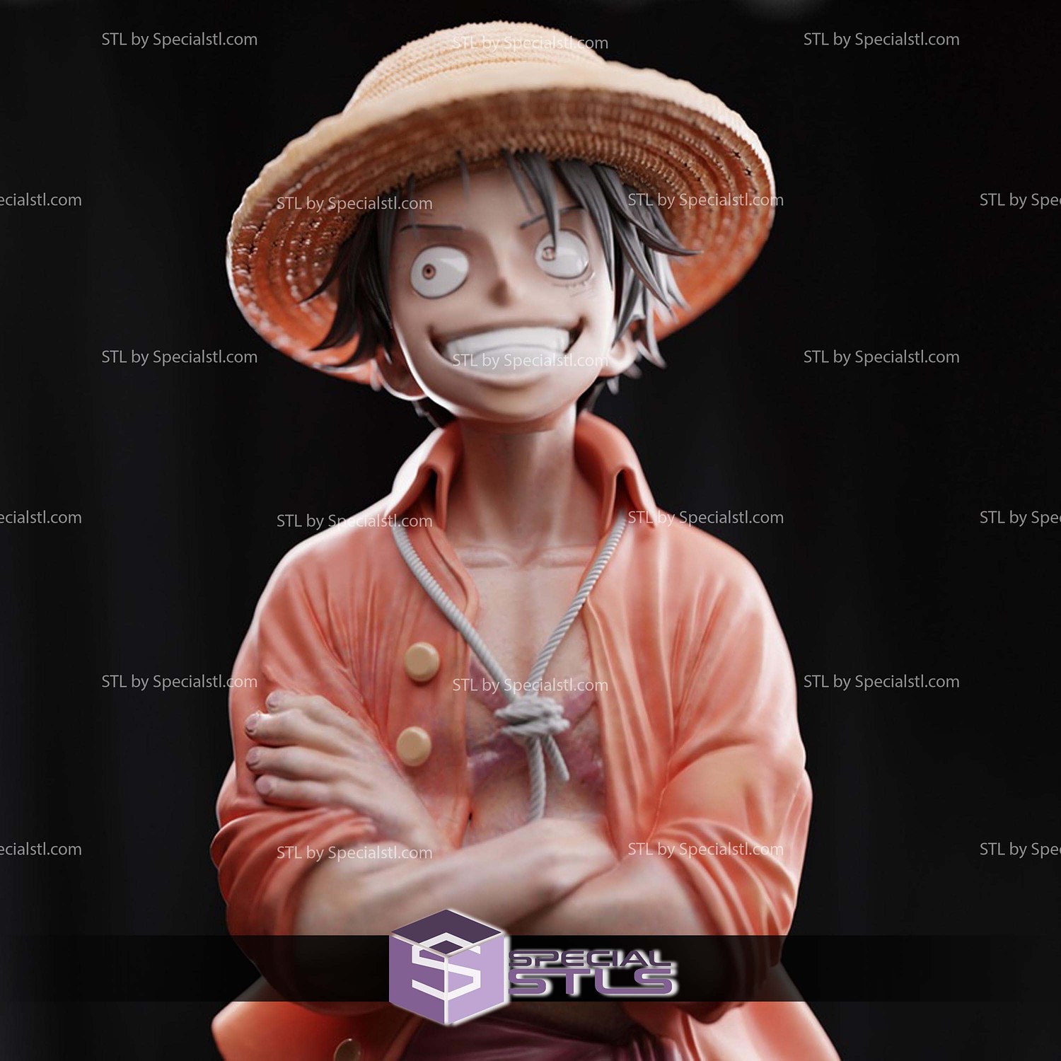 Luffy Pirate Standalone STL Files 3D Model — view 4