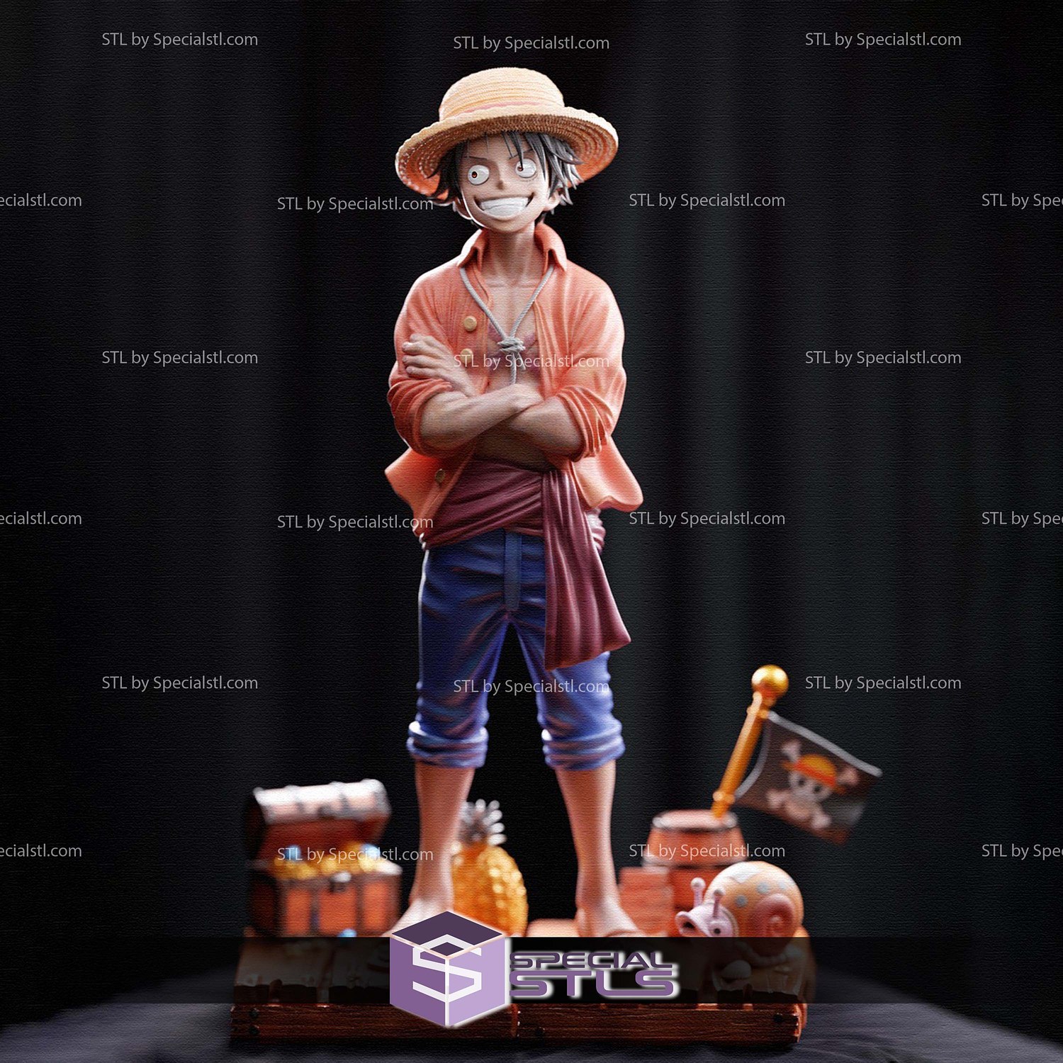Luffy Pirate Standalone STL Files 3D Model — view 5