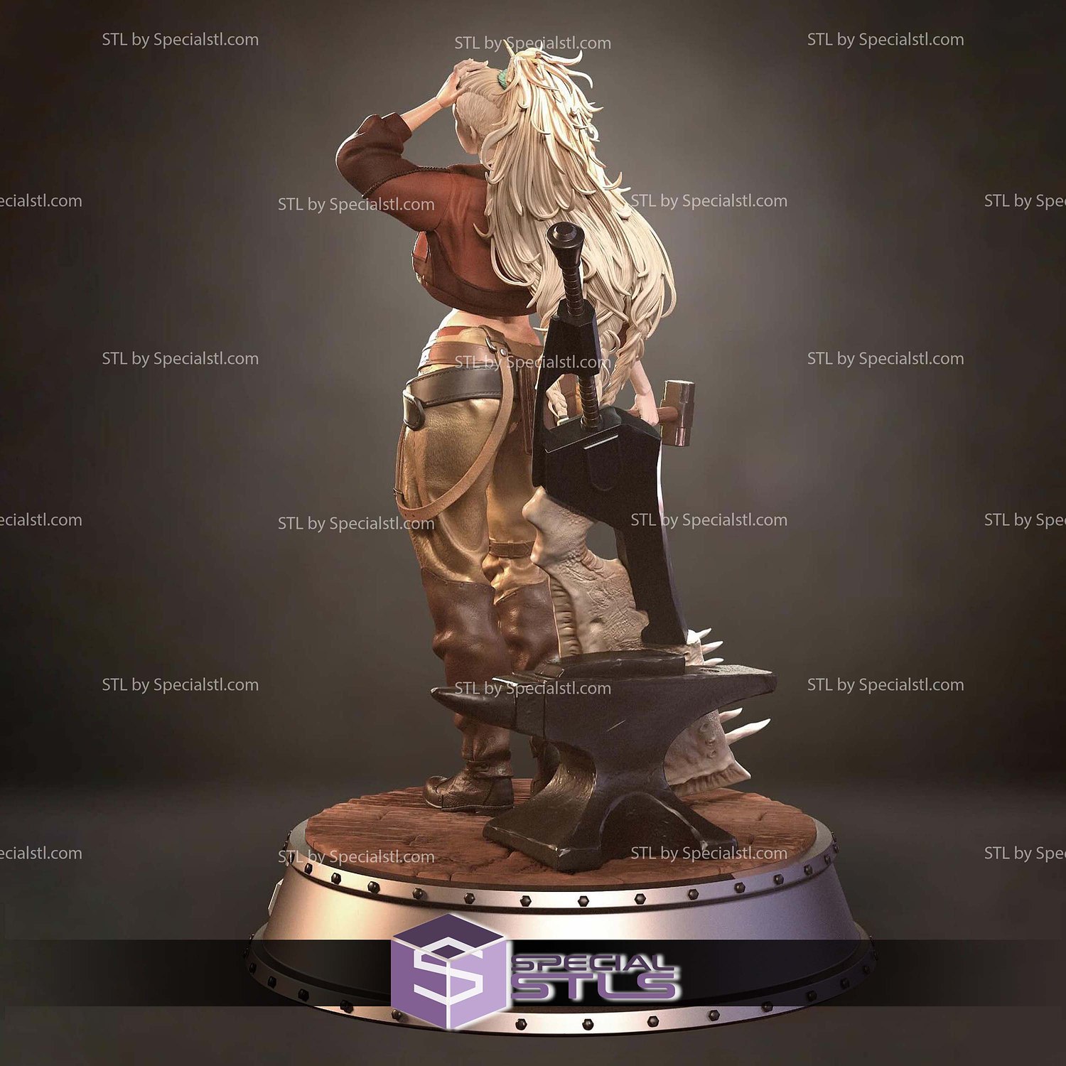 Gemma Monster Hunter and Sword Base STL Files 3D Model — view 4